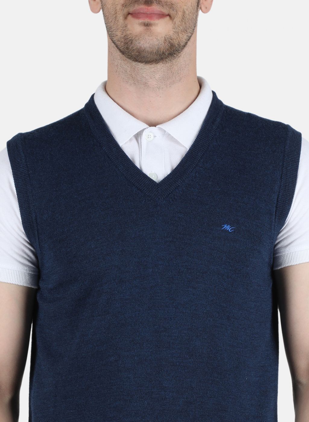 Men NAvy Blue Solid Sweater