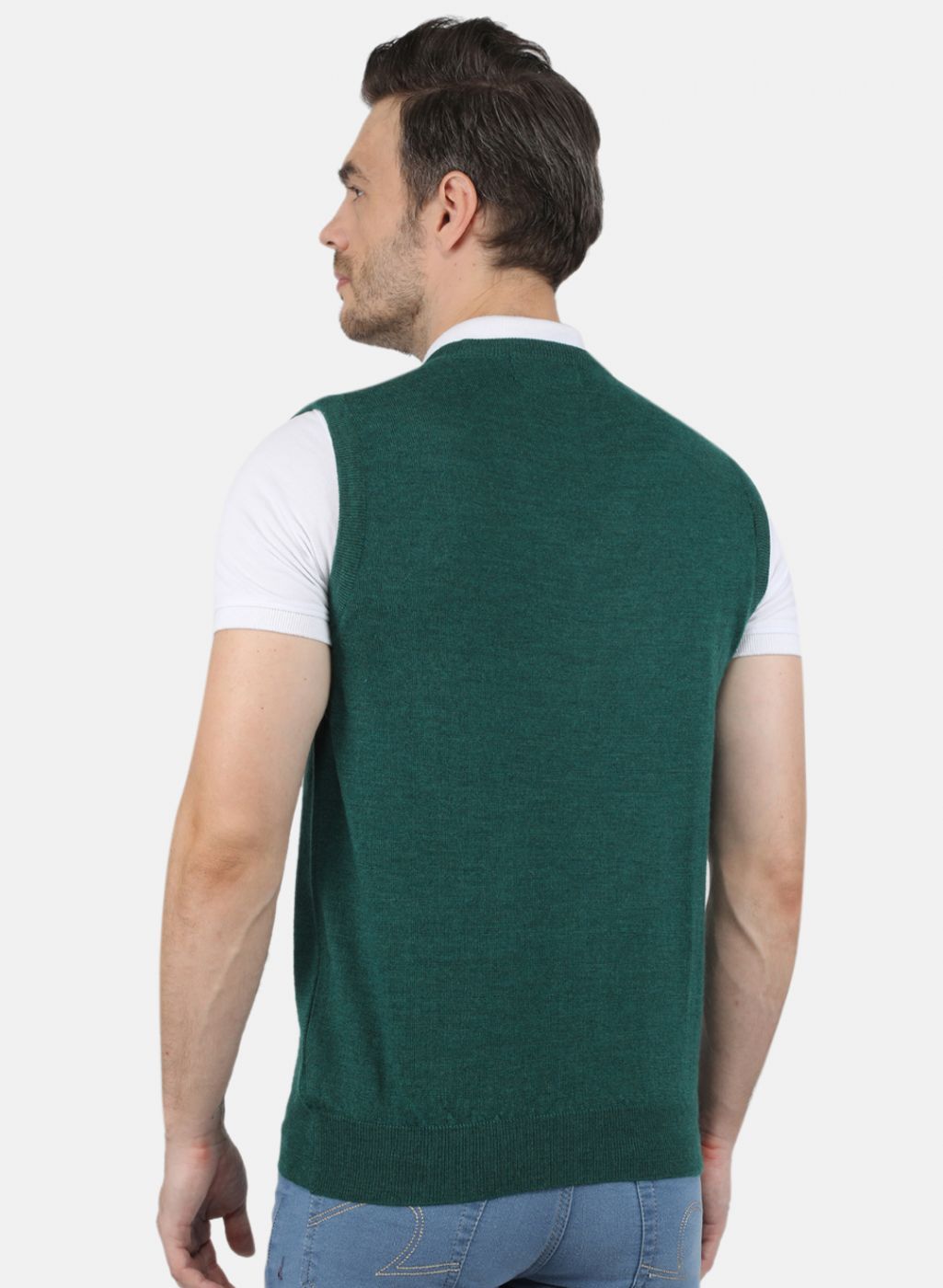 Men Green Solid Sweater