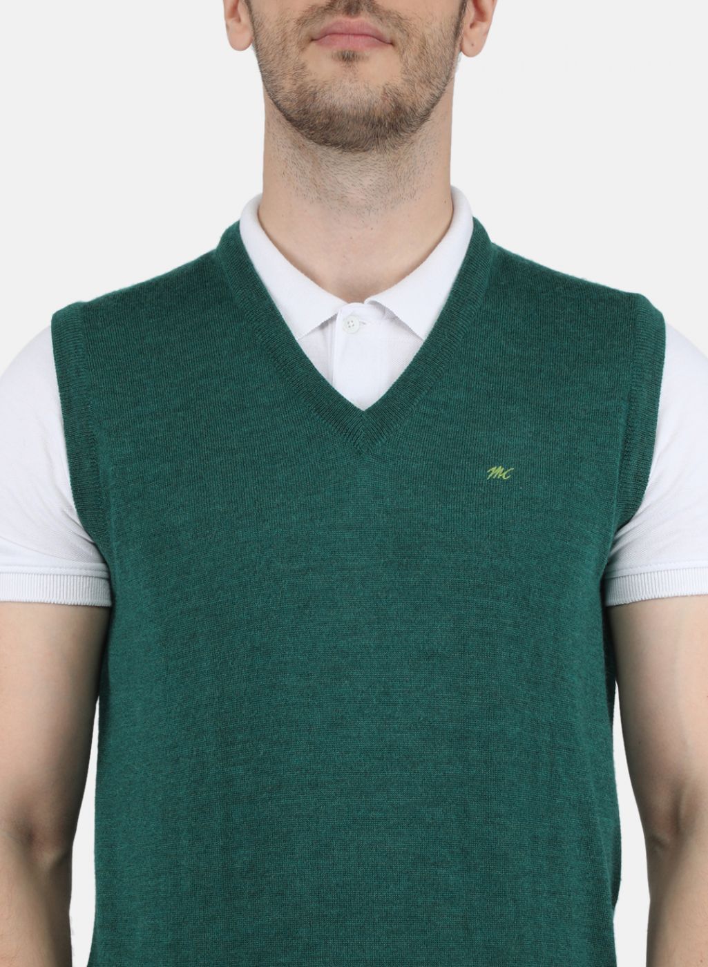 Men Green Solid Sweater