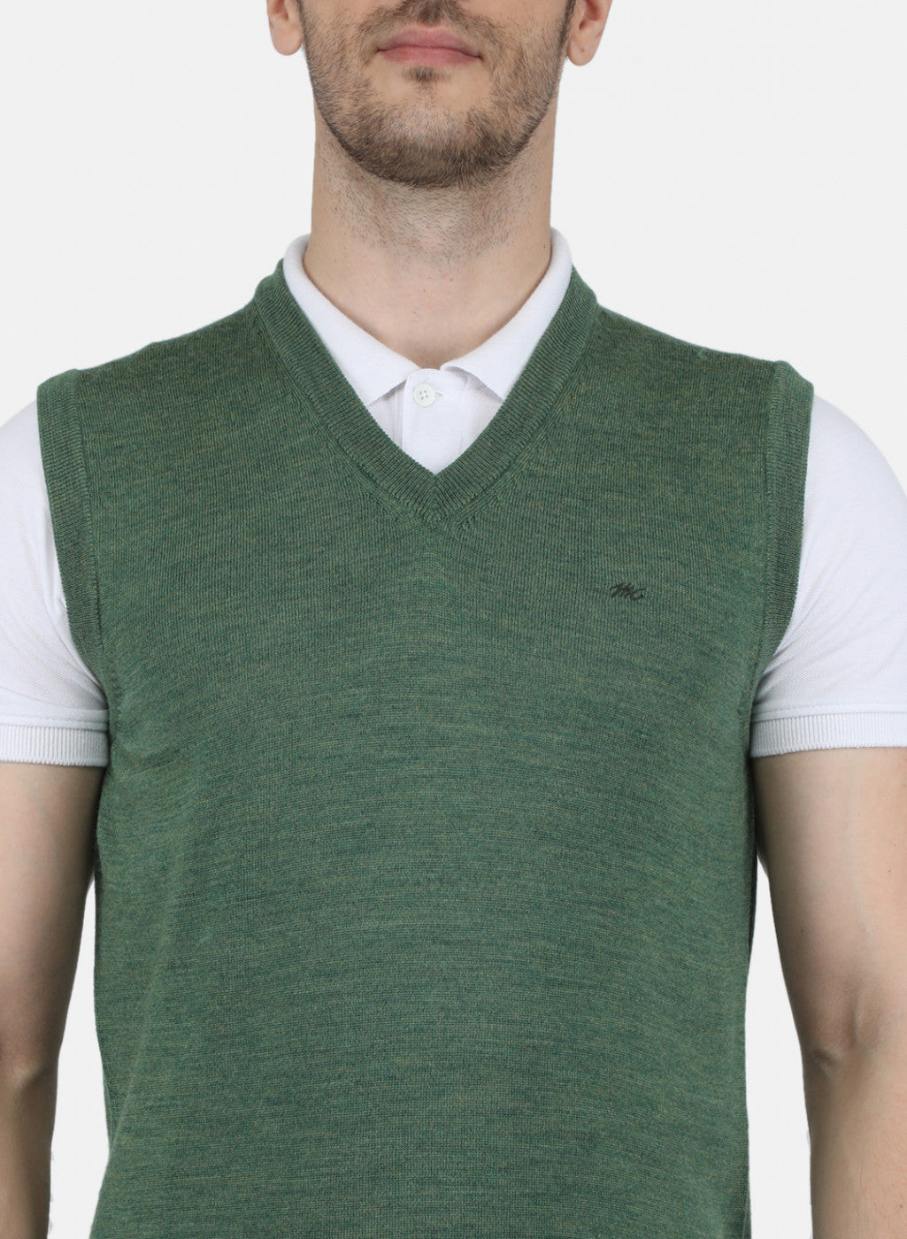 Men Green Solid Sweater