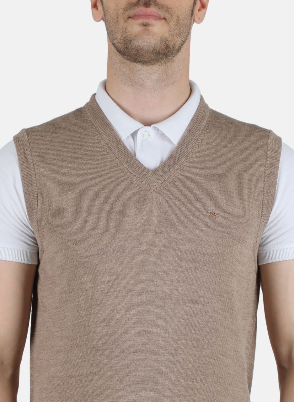 Men Beige Solid Sweater