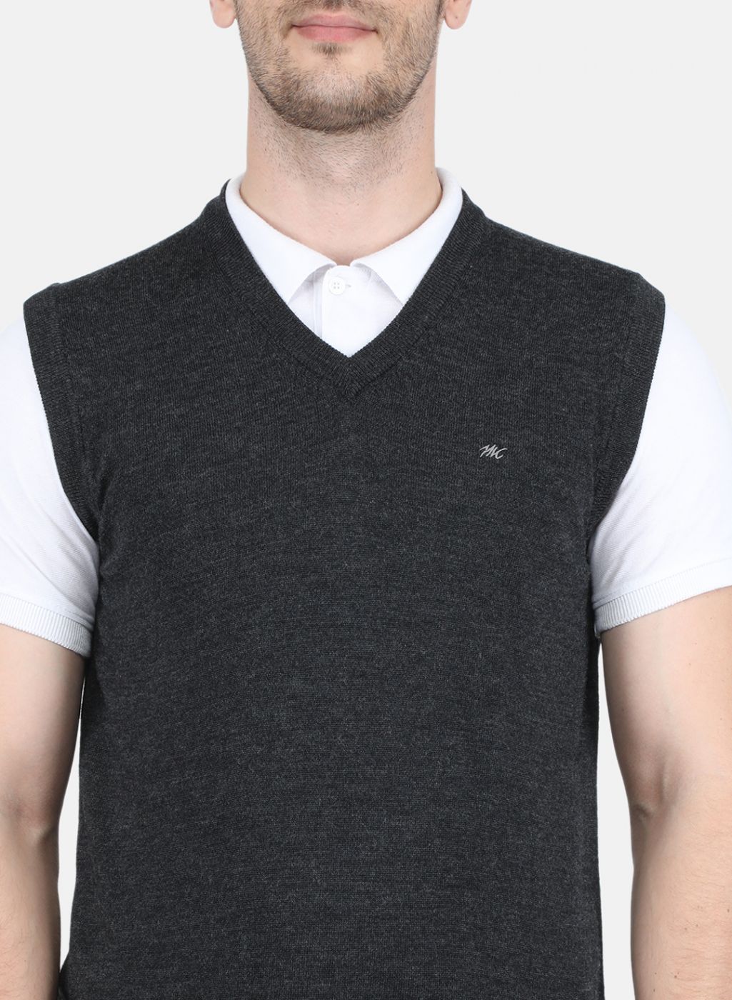 Men Grey Solid Sweater