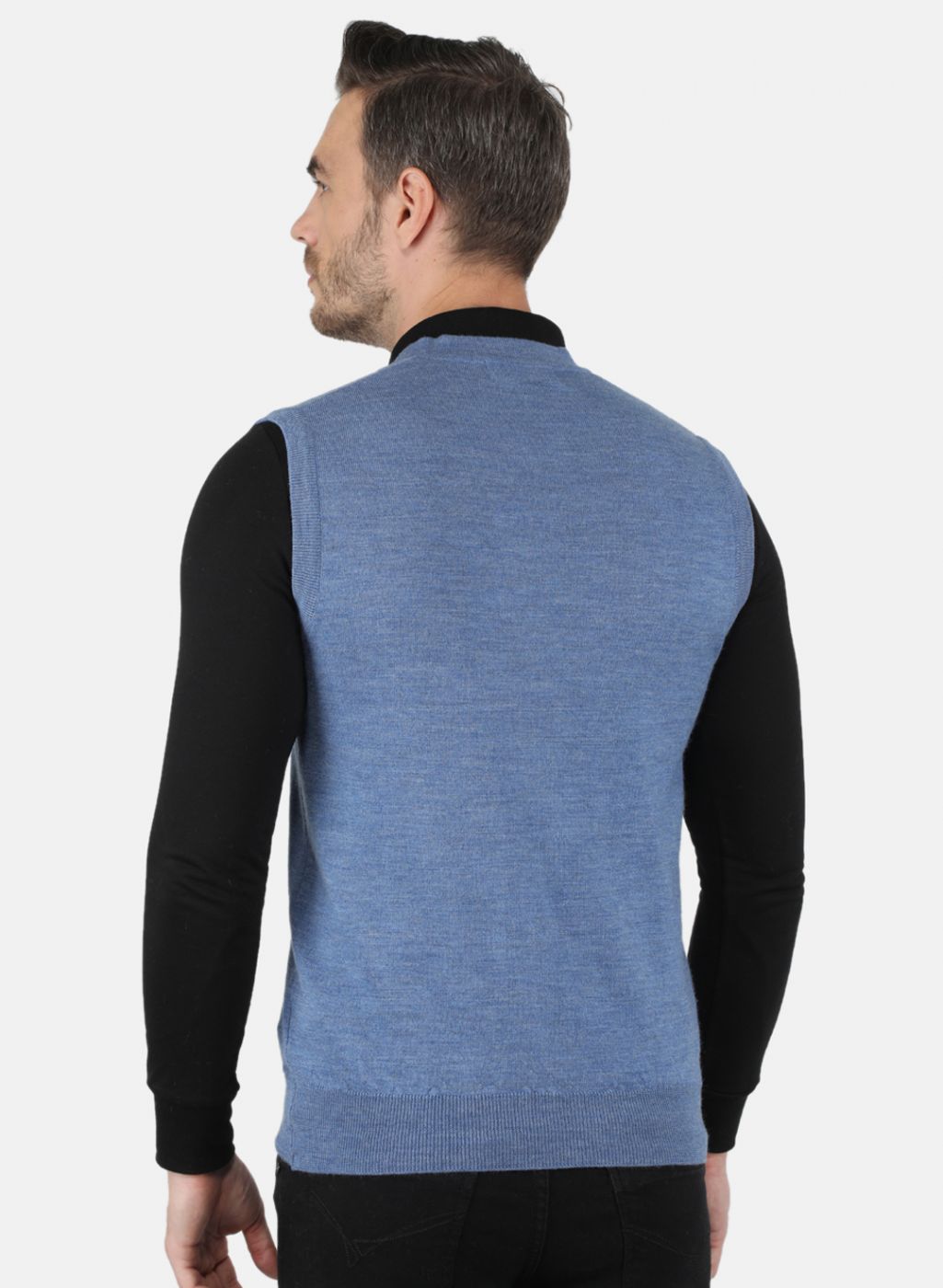 Men Blue Solid Cardigan