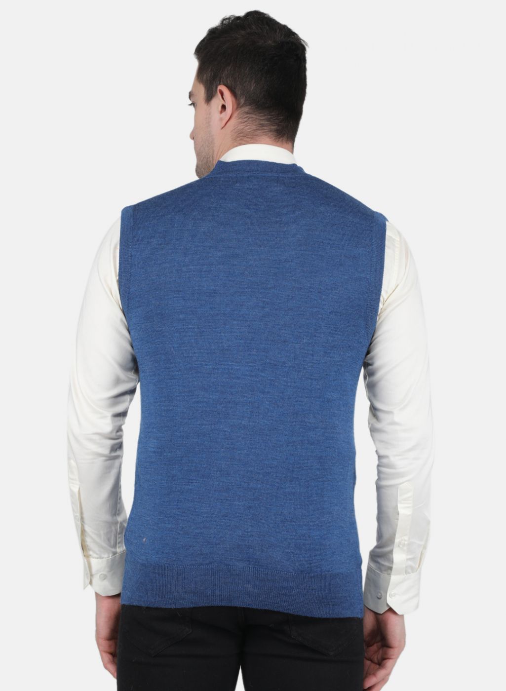 Men Blue Solid Cardigan