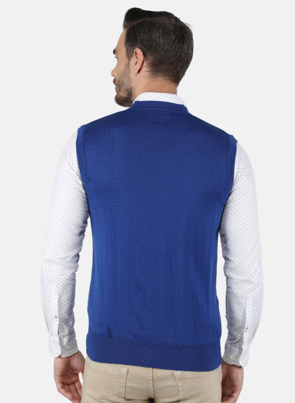 Men Blue Solid Cardigan