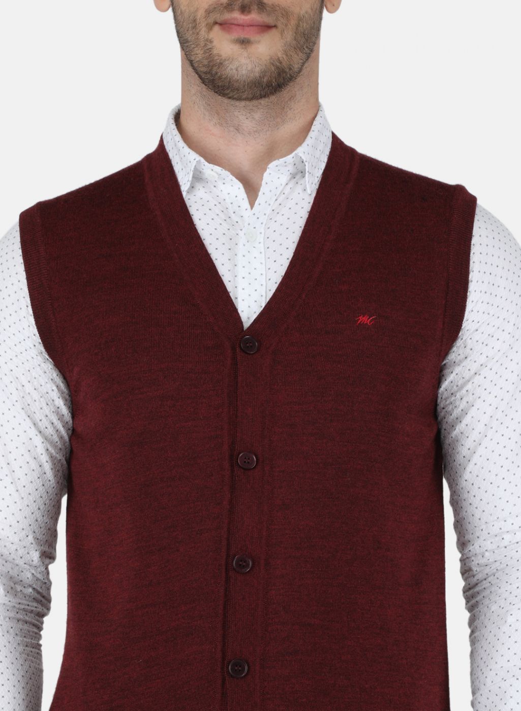 Men Purple Solid Cardigan