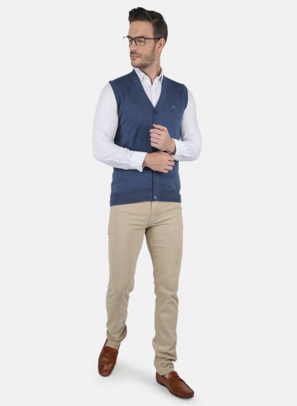 Men Grey Solid Cardigan