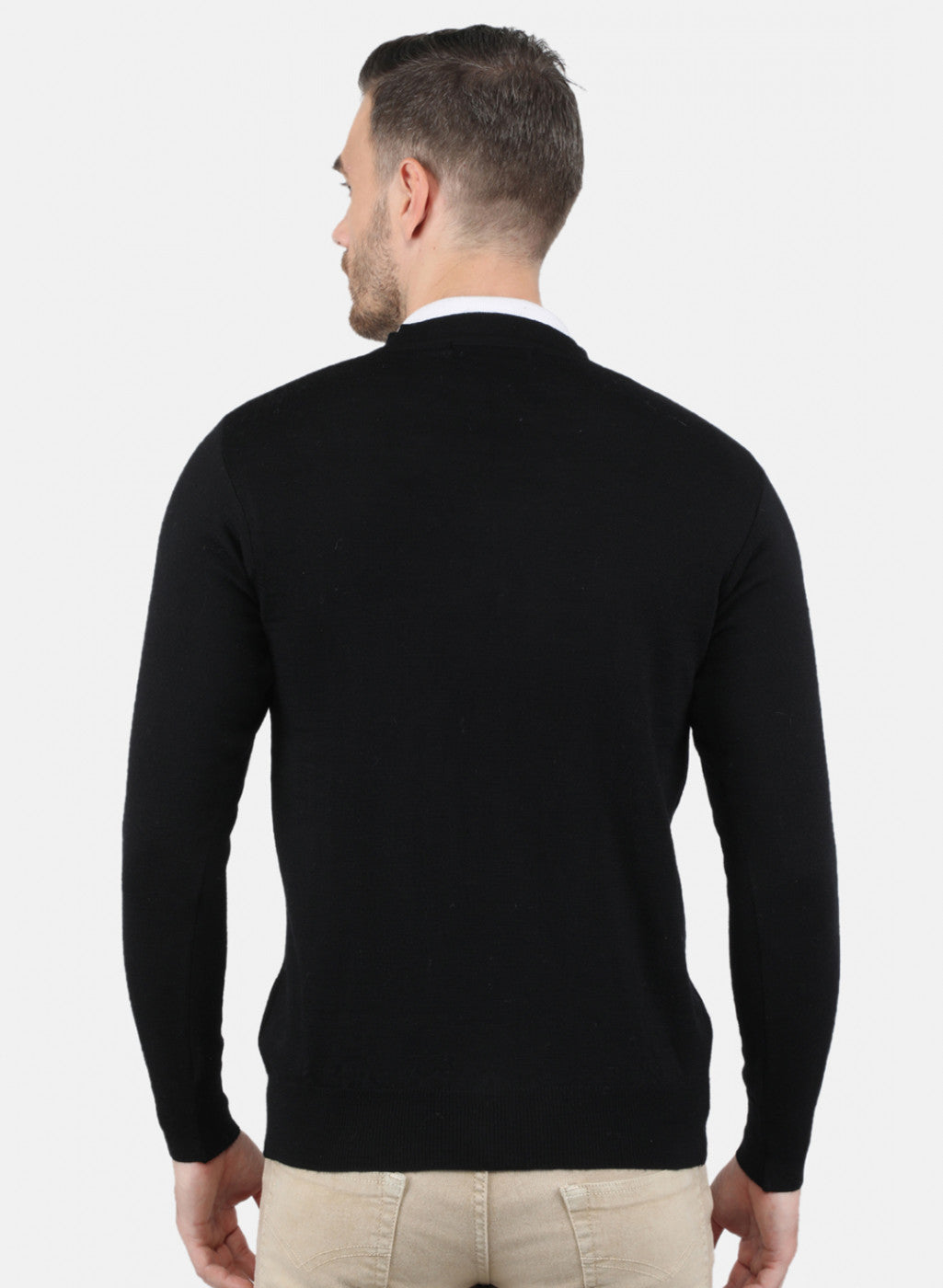 Men Black Solid Cardigan