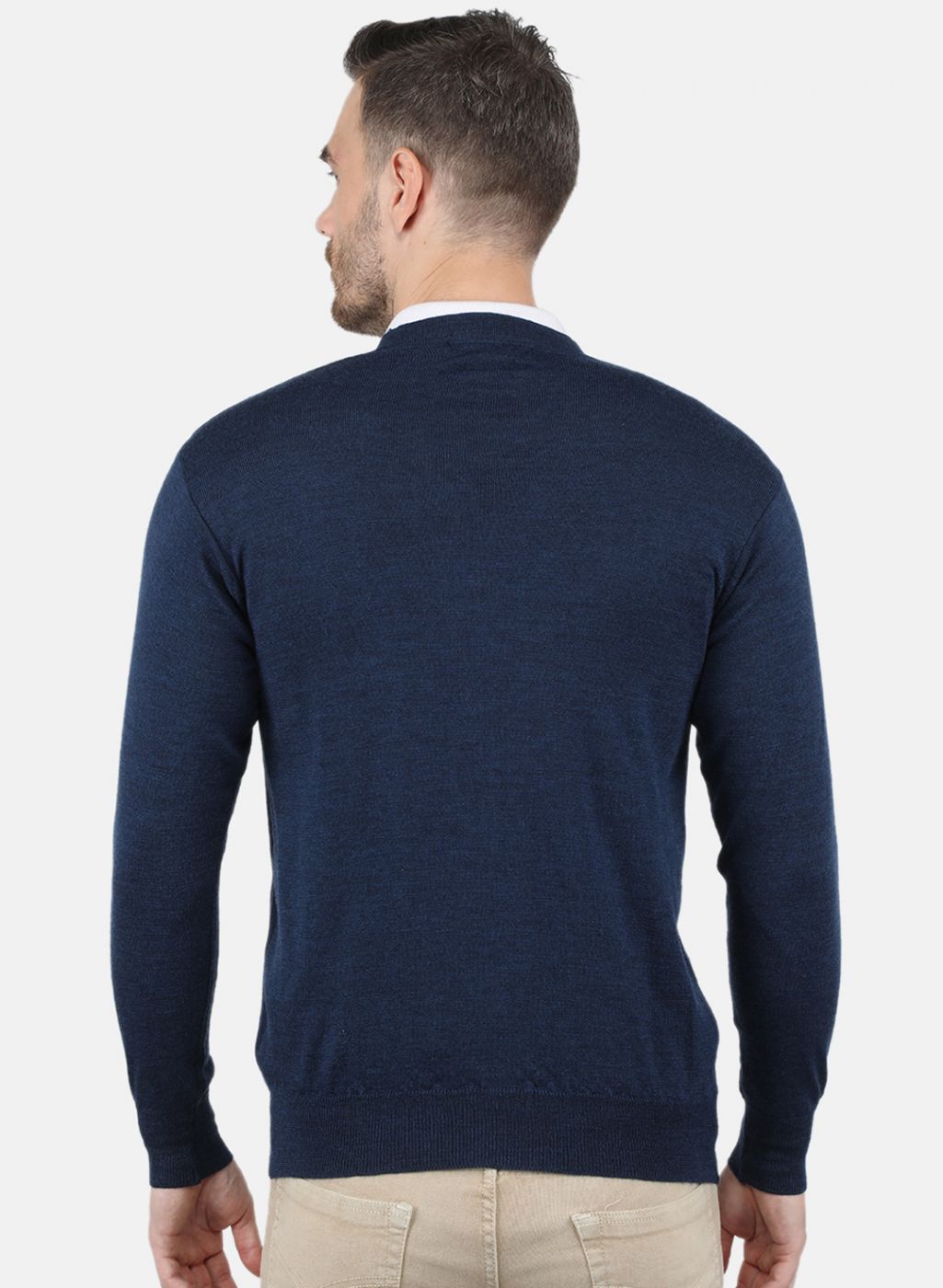 Men NAvy Blue Solid Cardigan