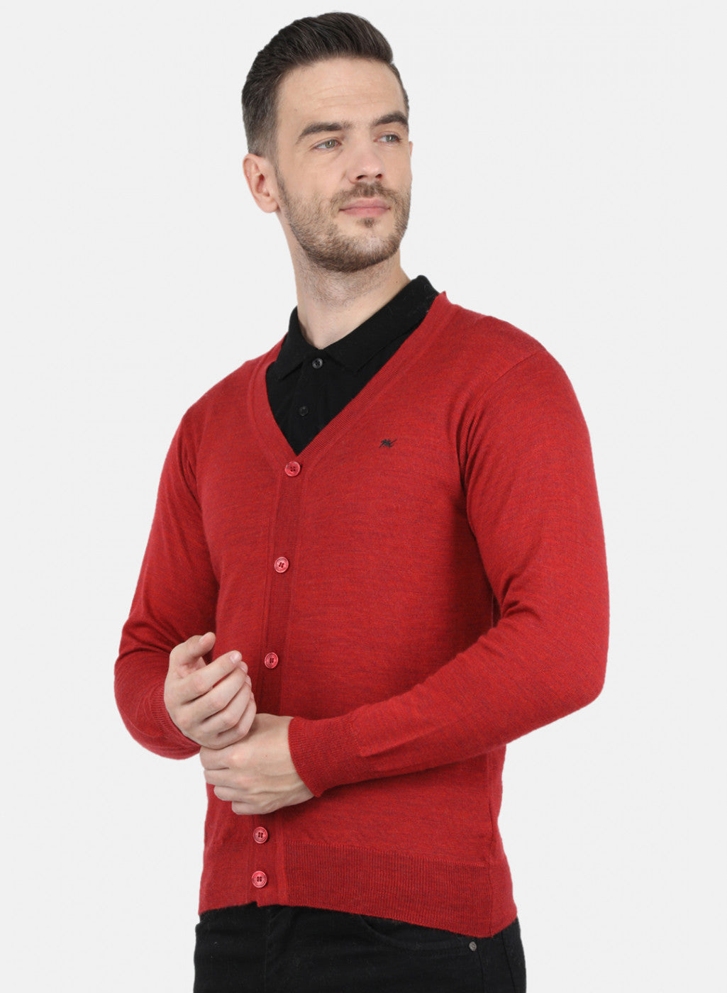 Mens red store cardigan sweaters