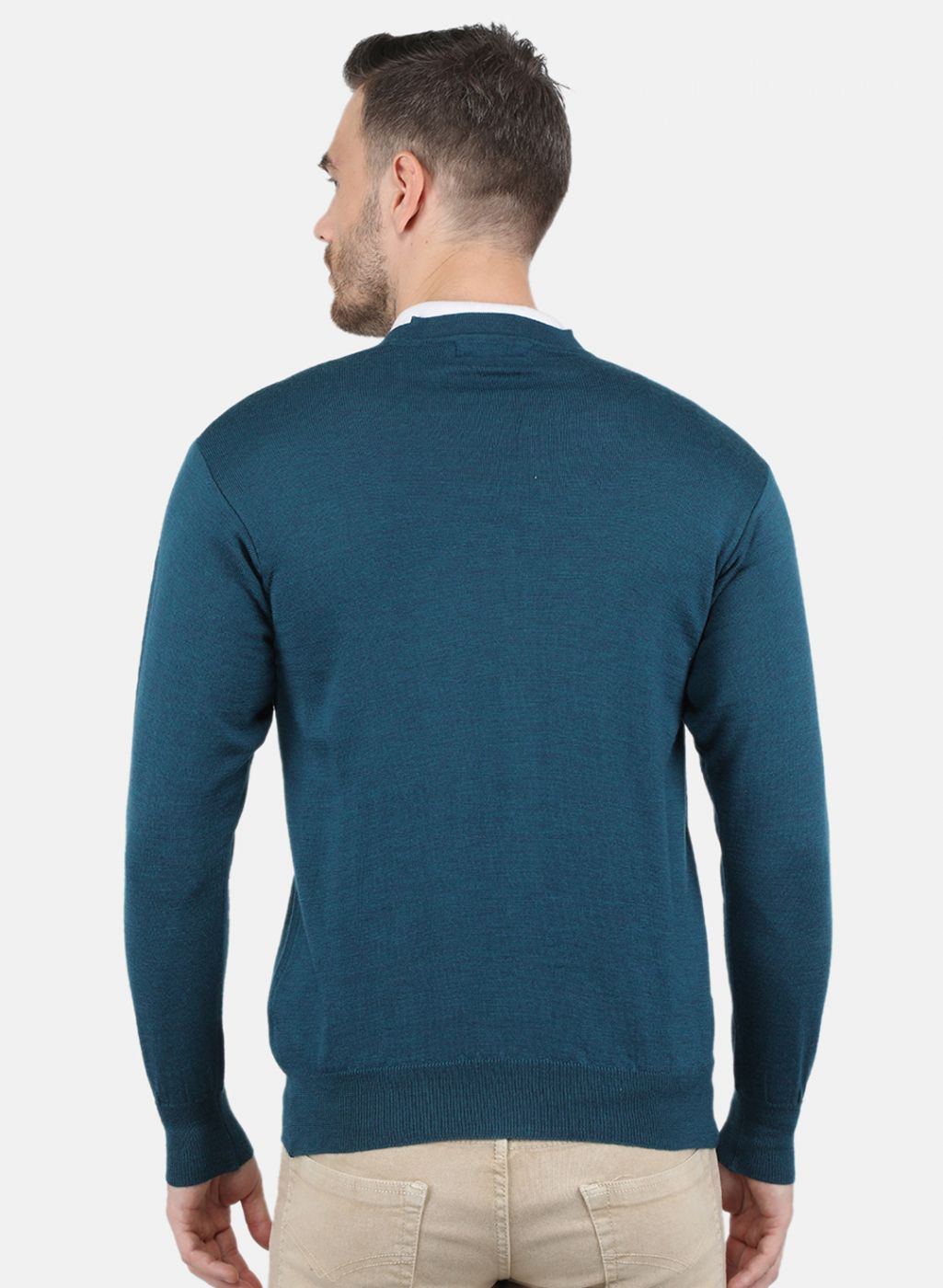 Men Blue Solid Cardigan