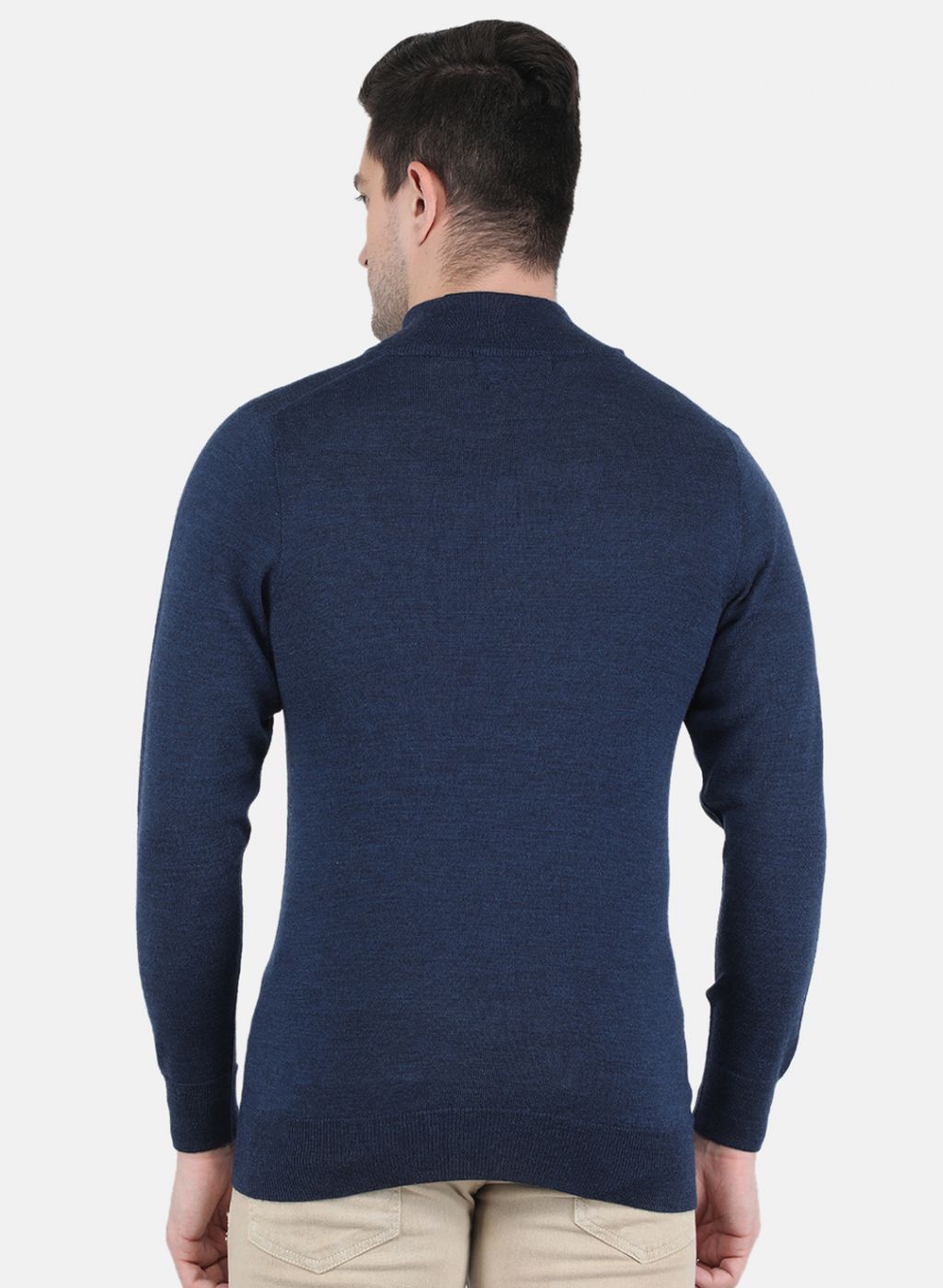 Men NAvy Blue Solid Pullover