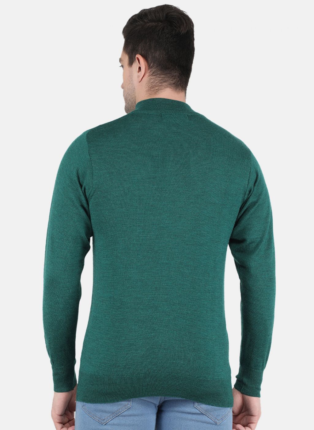 Men Green Solid Pullover