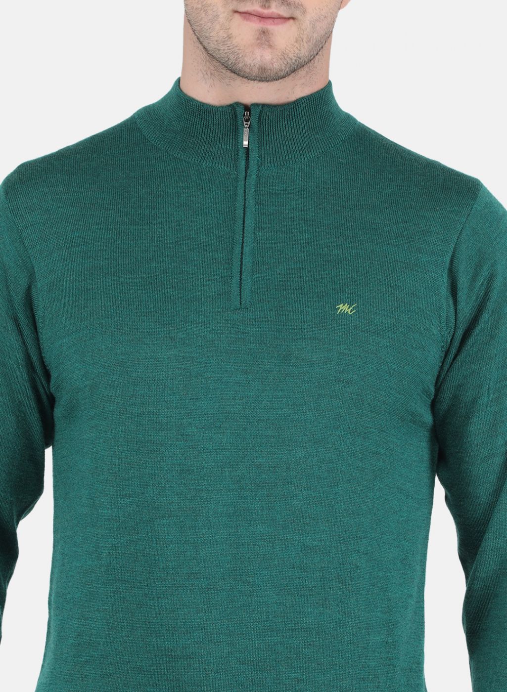 Men Green Solid Pullover