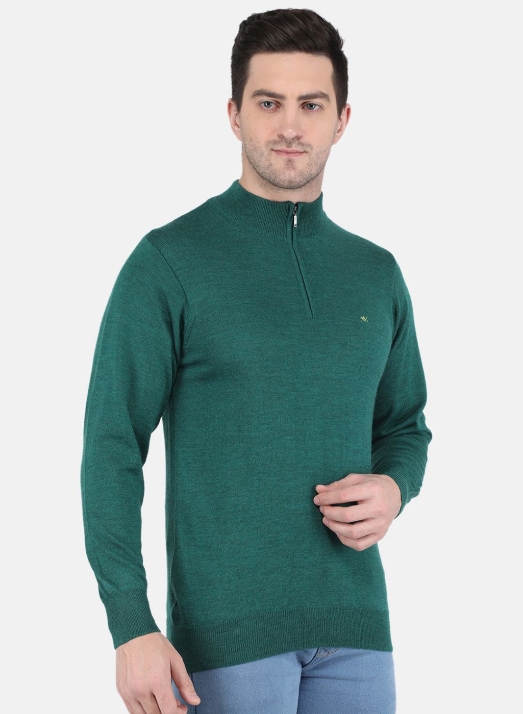 Men Green Solid Pullover