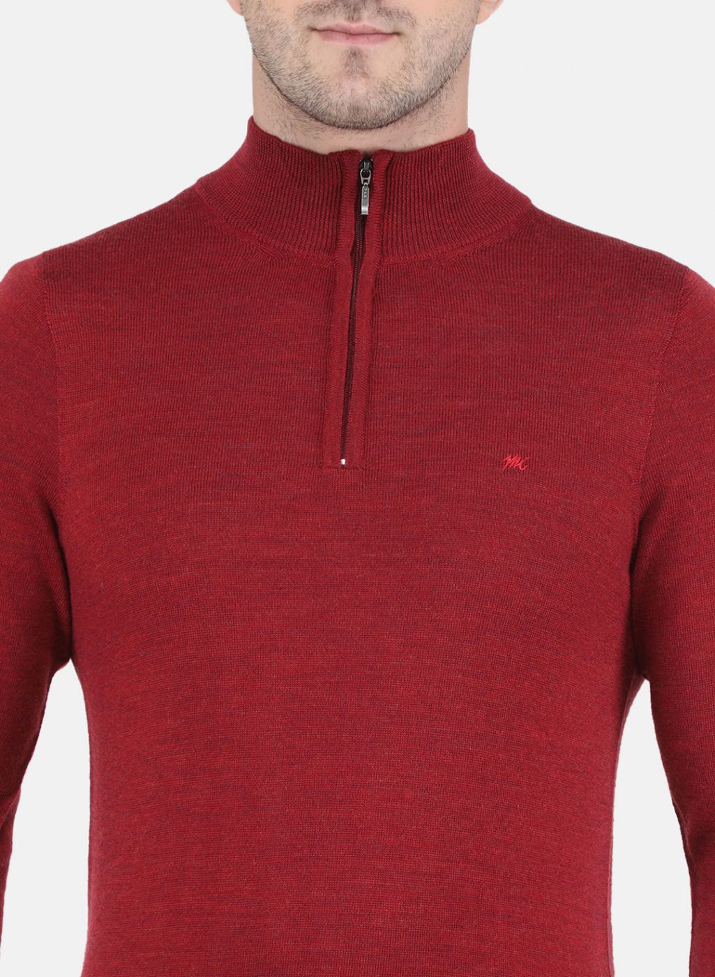 Men Maroon Solid Pullover