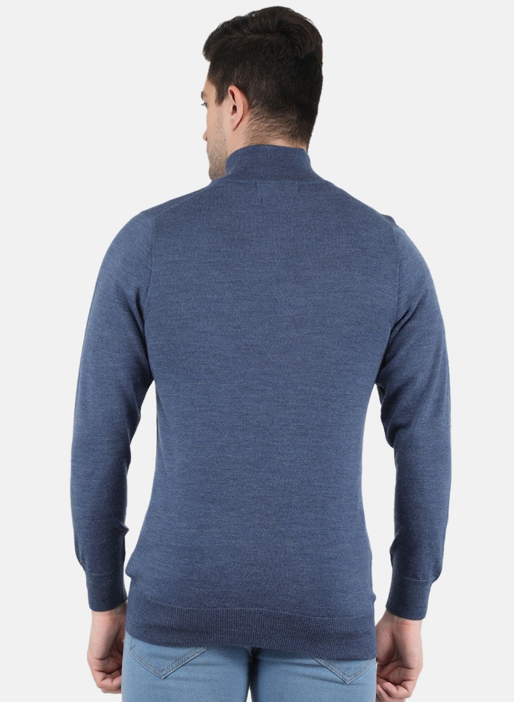 Men Blue Solid Pullover