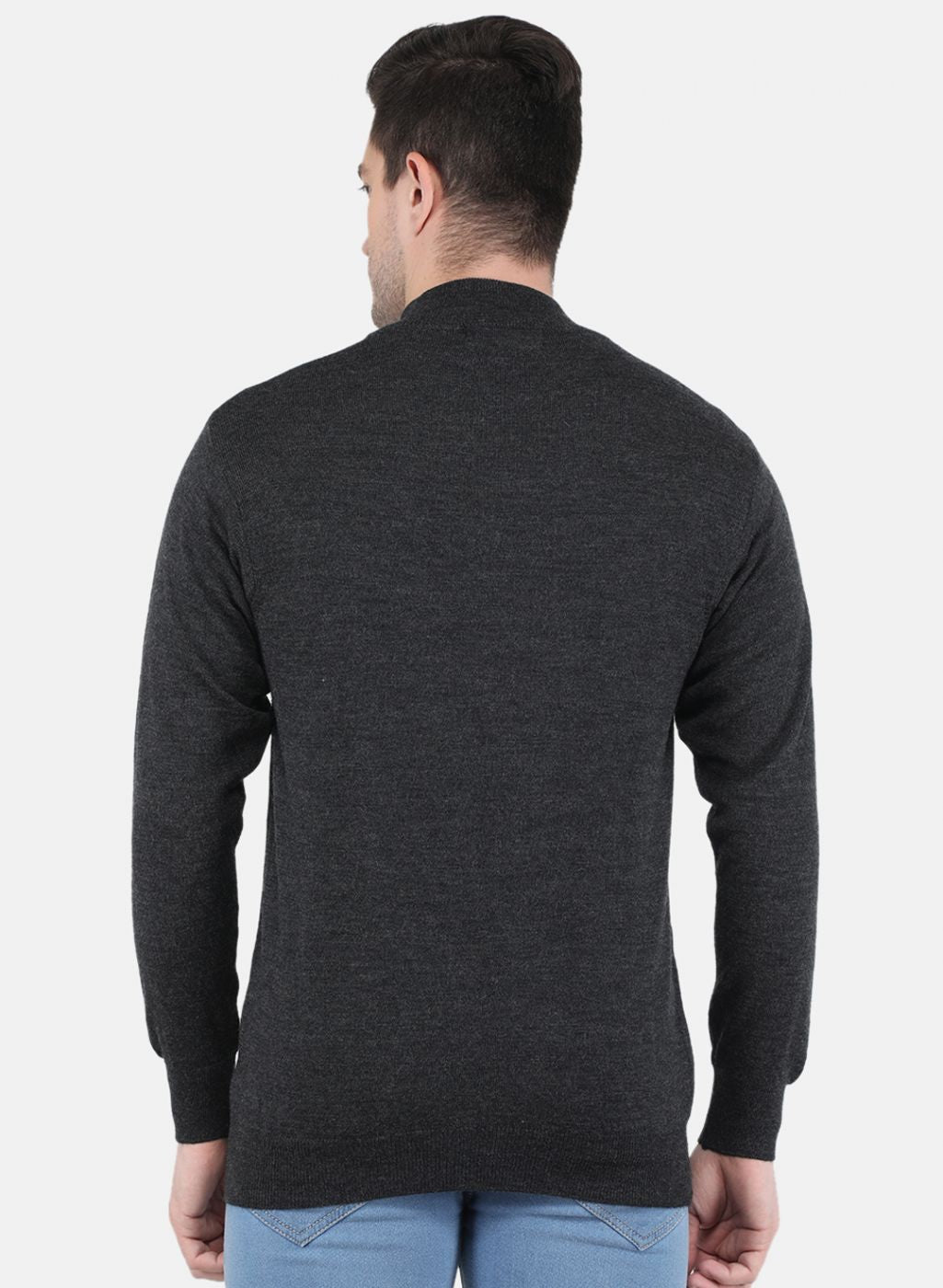 Men Grey Solid Pullover