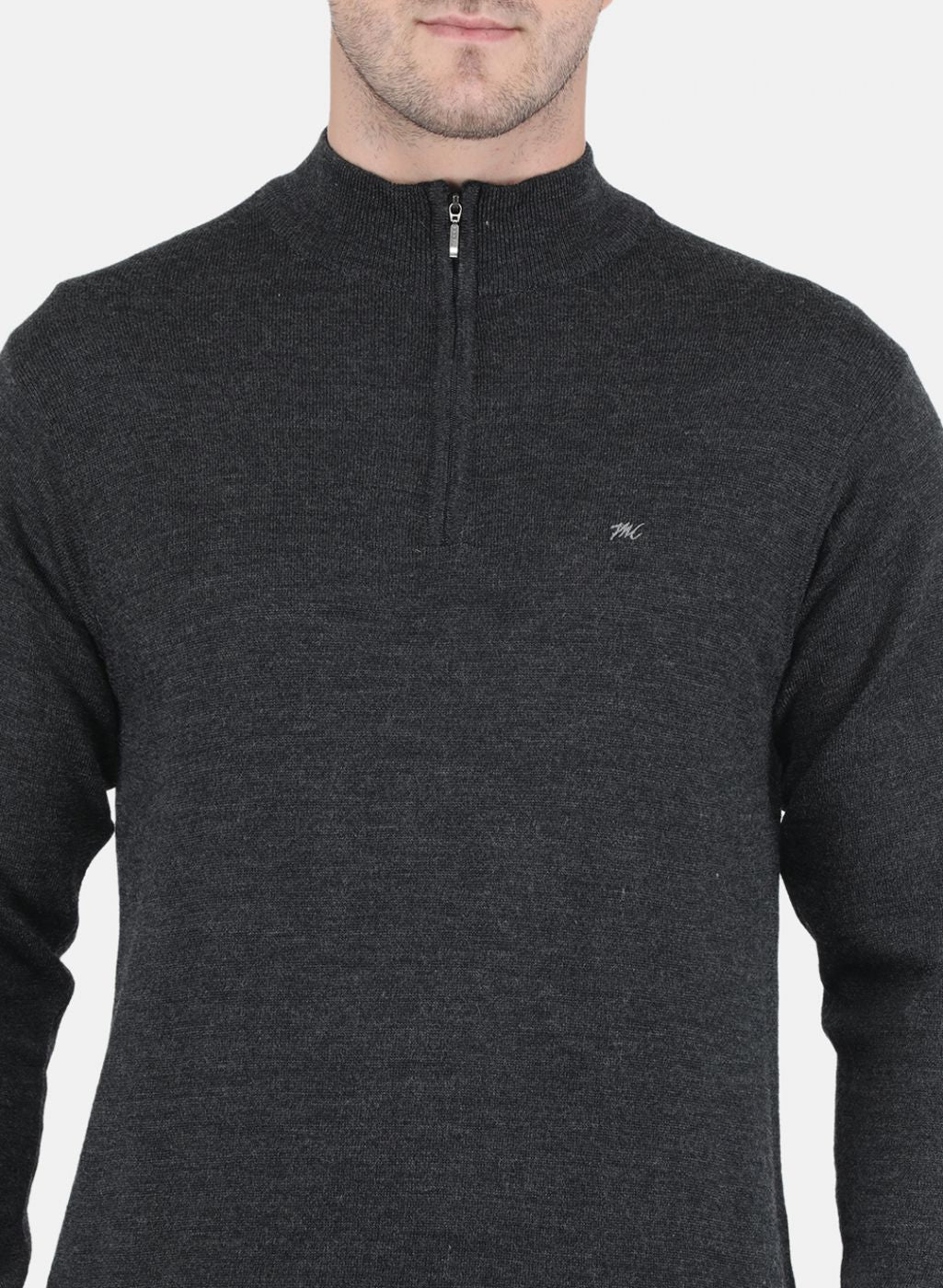 Men Grey Solid Pullover