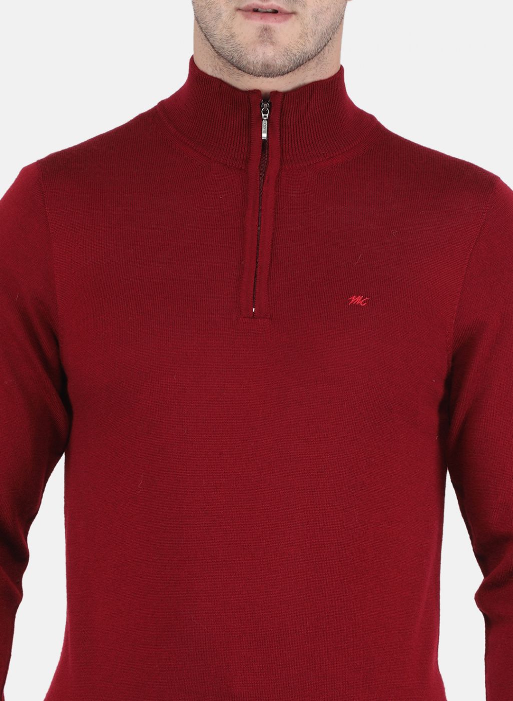 Men Maroon Solid Pullover