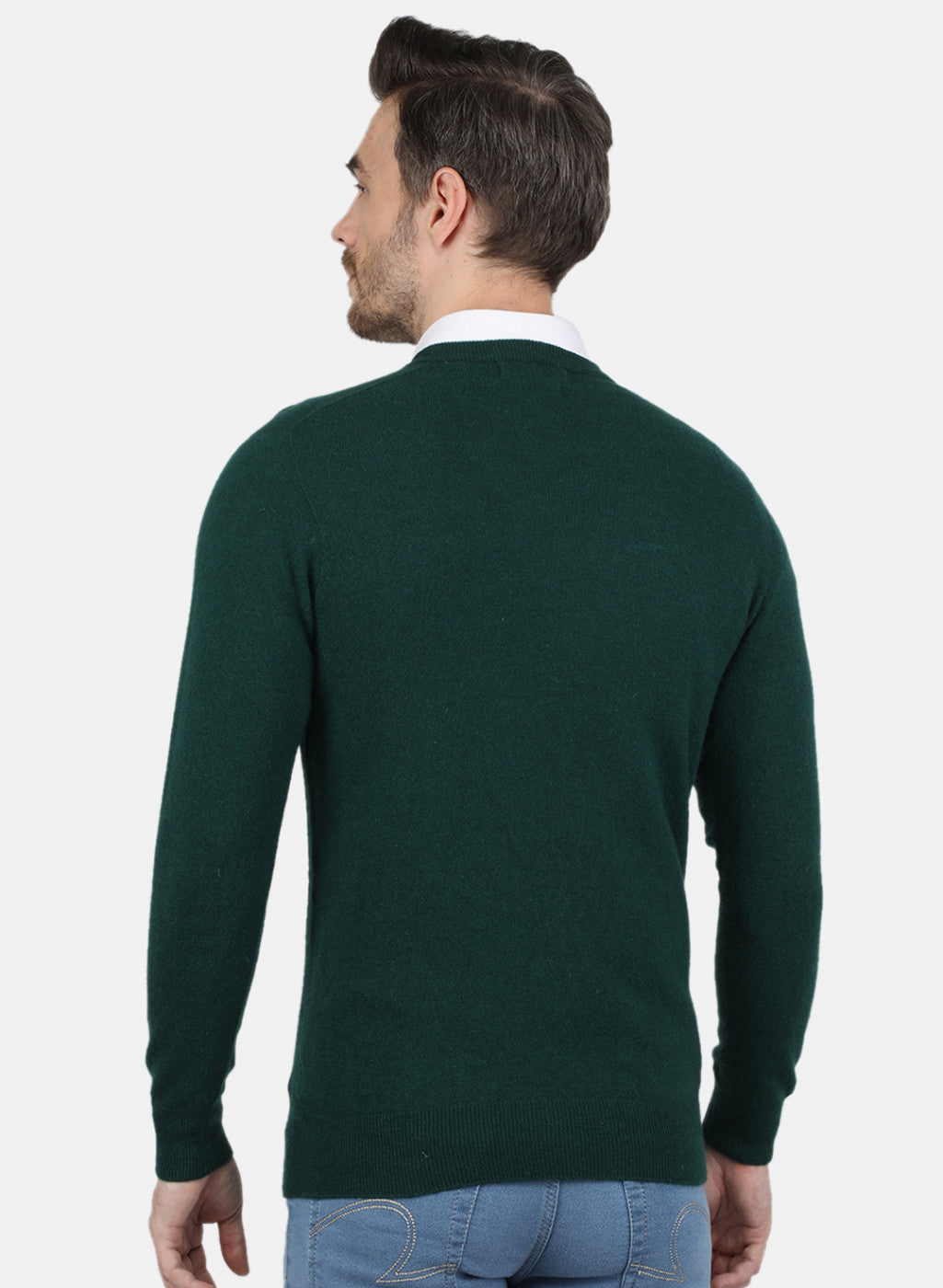 Men Green Solid Pullover