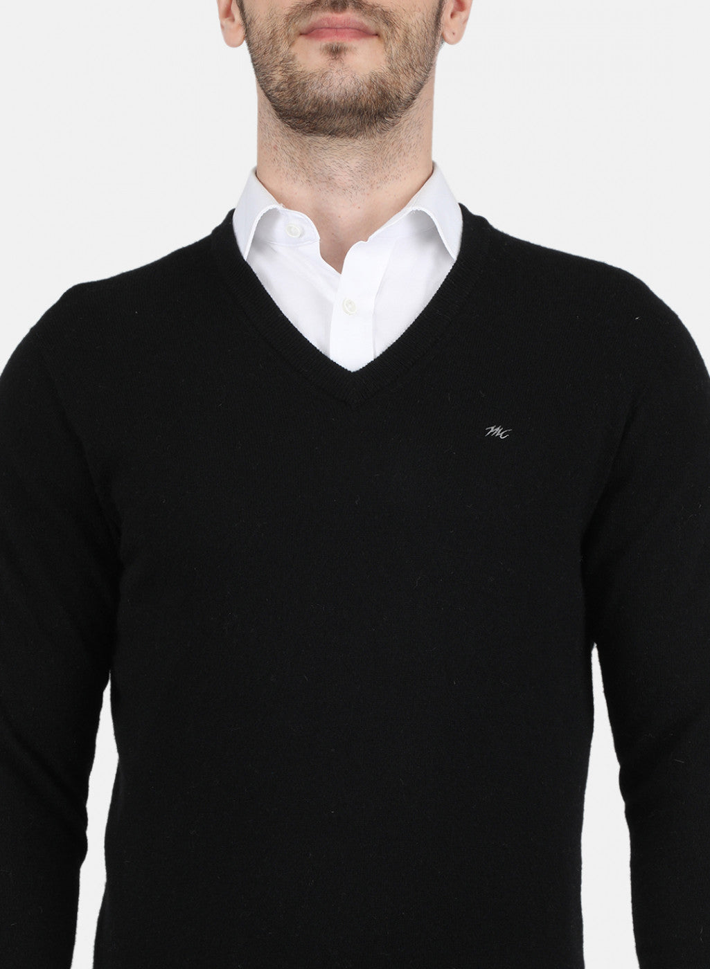 Men Black Solid Pullover