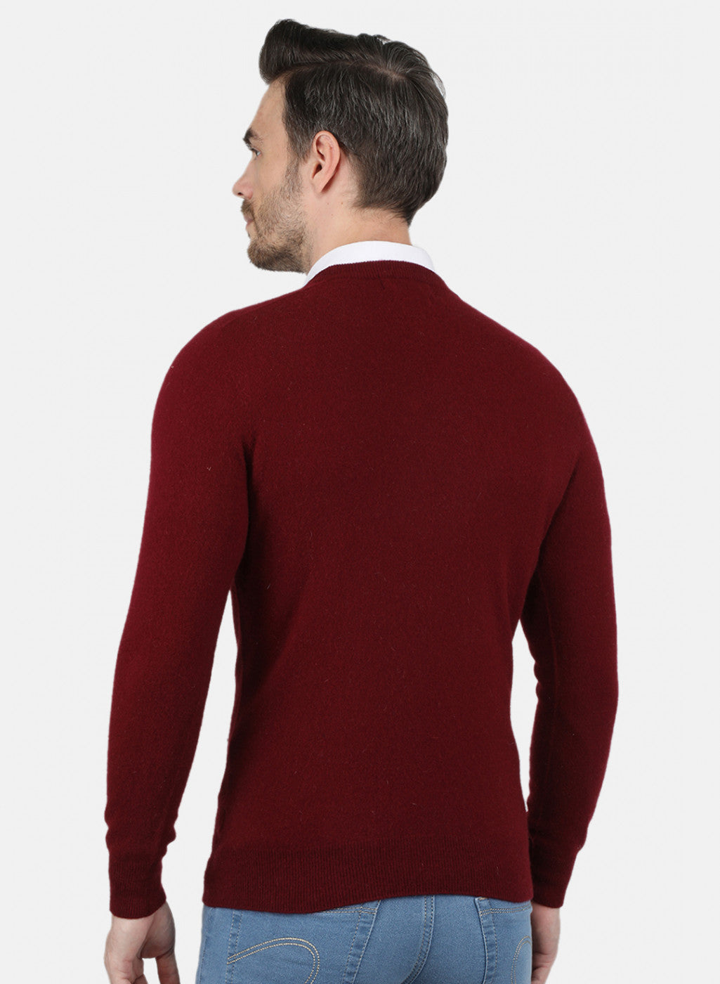 Men Maroon Solid Pullover