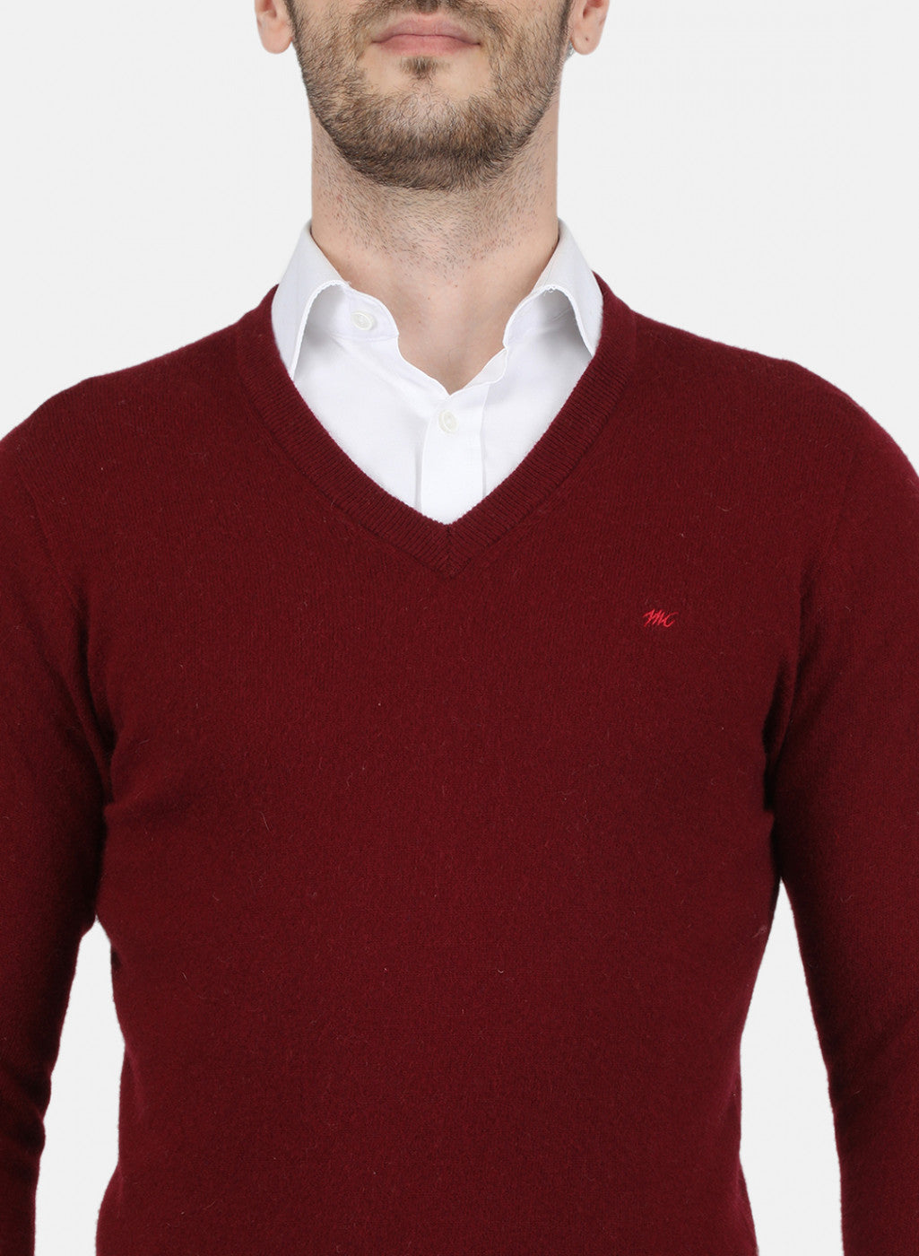 Men Maroon Solid Pullover