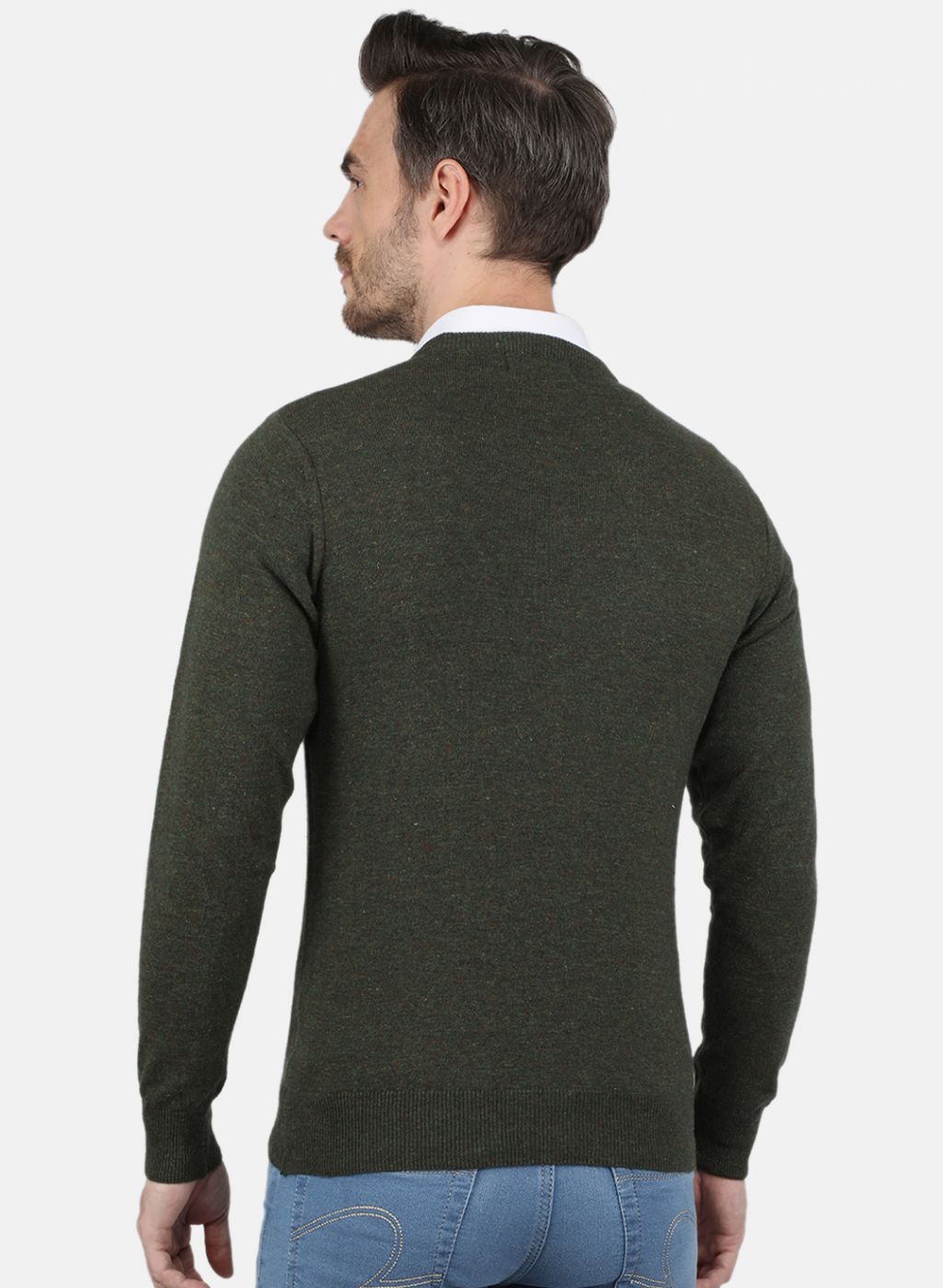 Men Green Solid Pullover