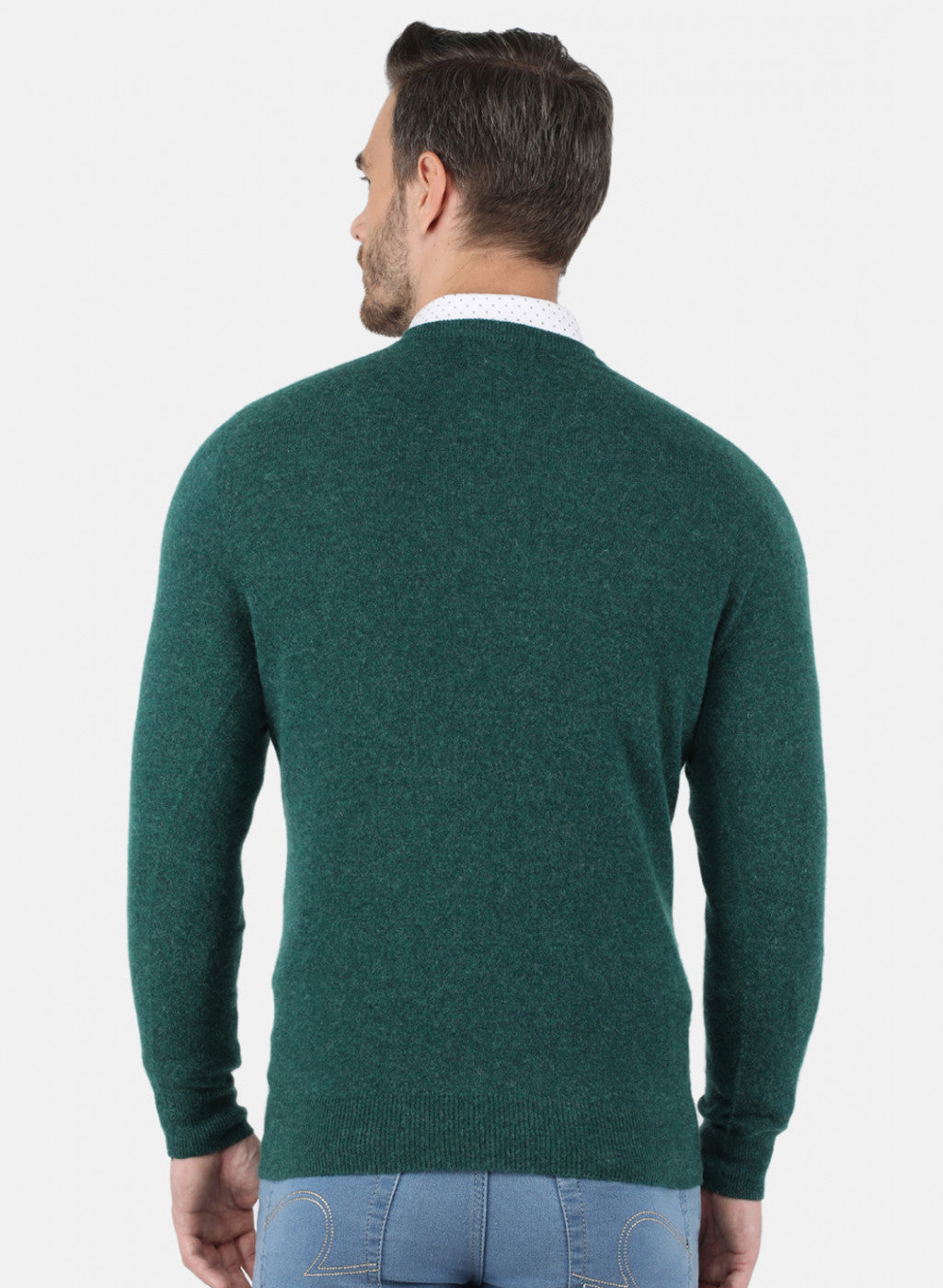 Men Green Solid Pullover