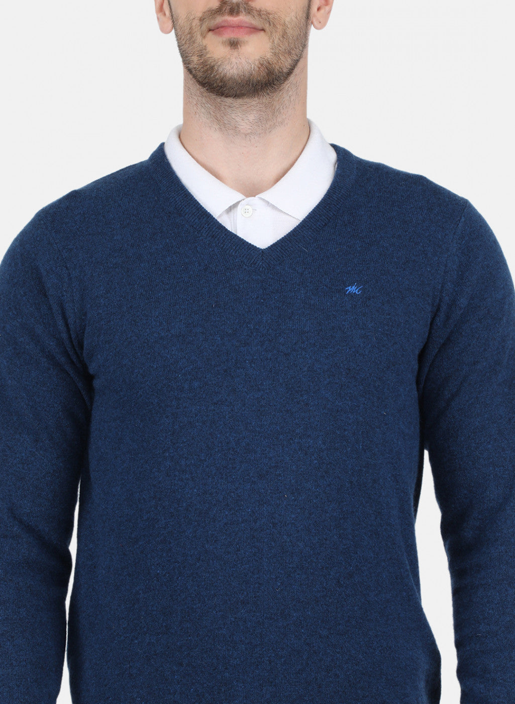 Men Blue Solid Pullover