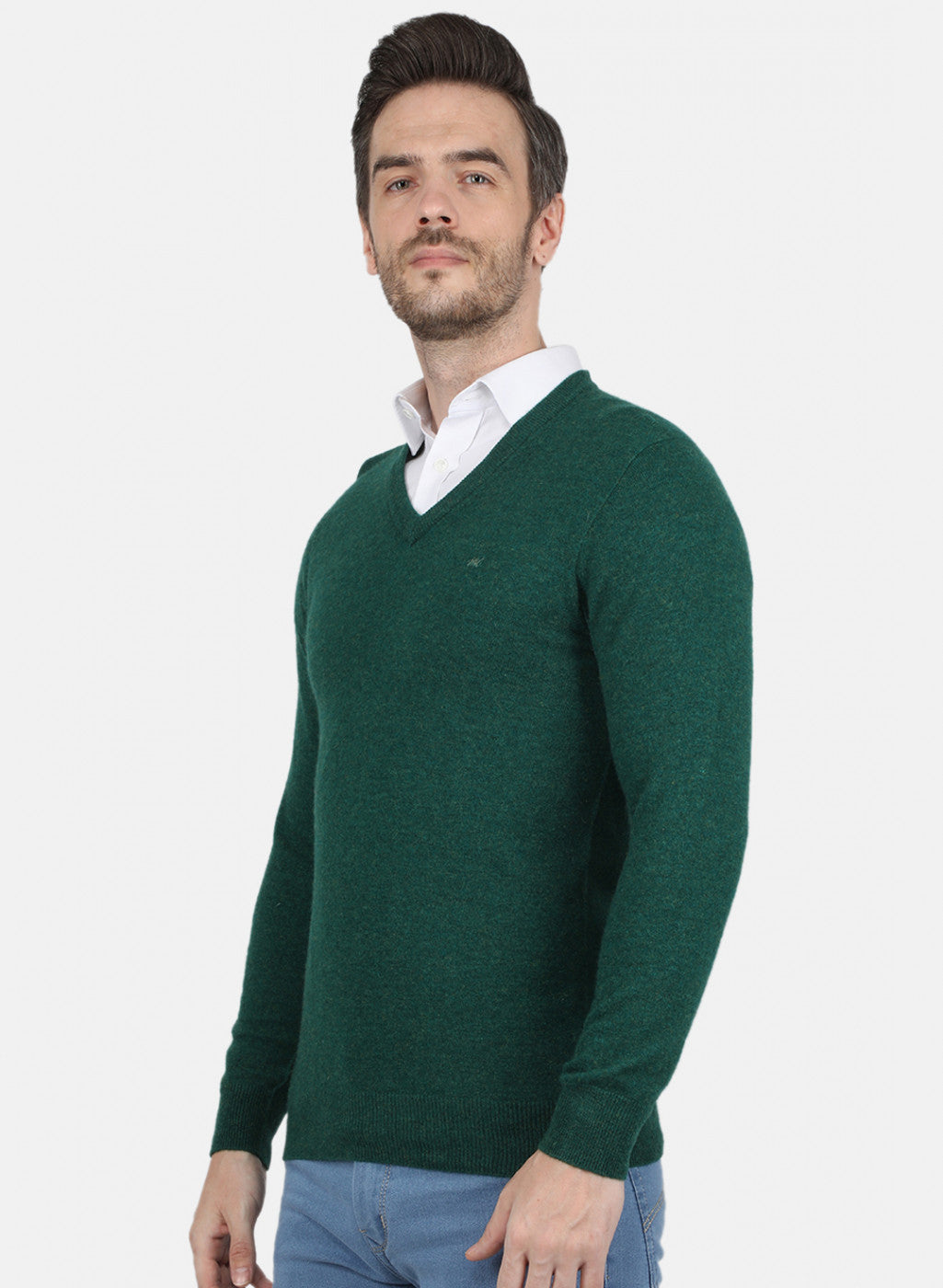 Men Green Solid Pullover