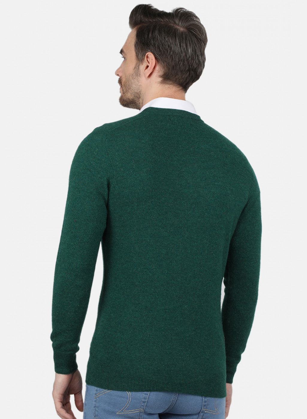 Men Green Solid Pullover