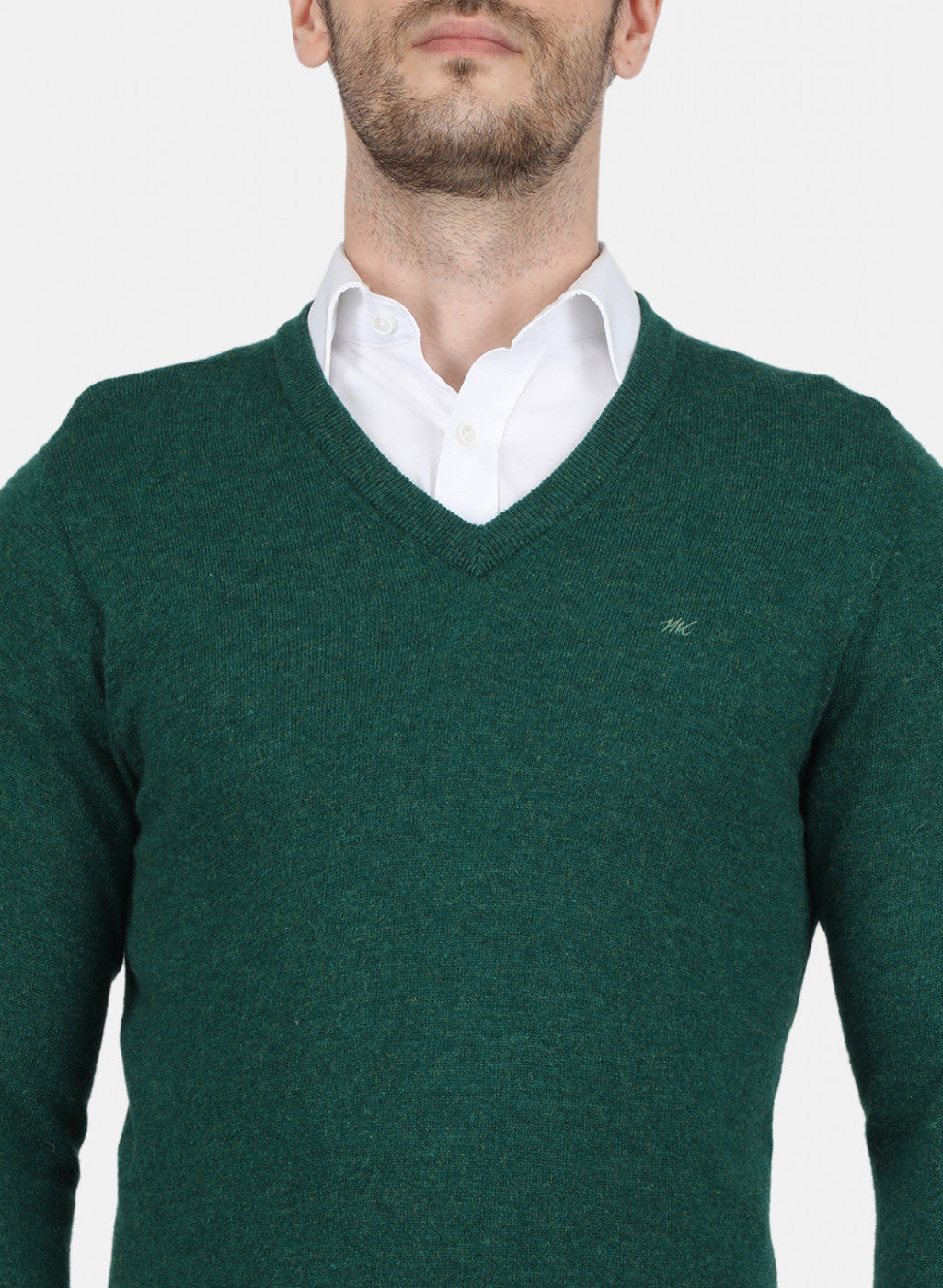 Men Green Solid Pullover