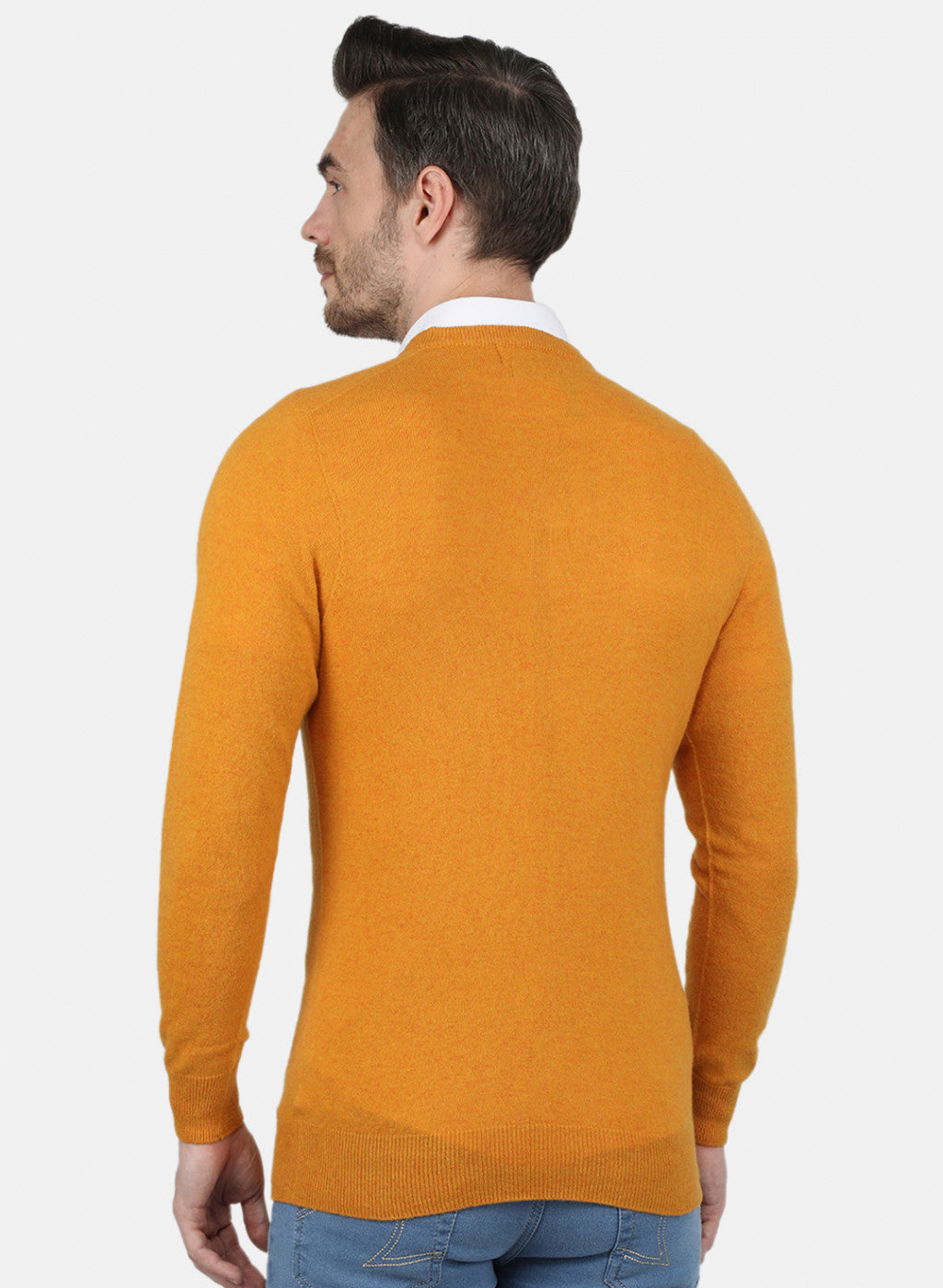 Men Yellow Solid Pullover