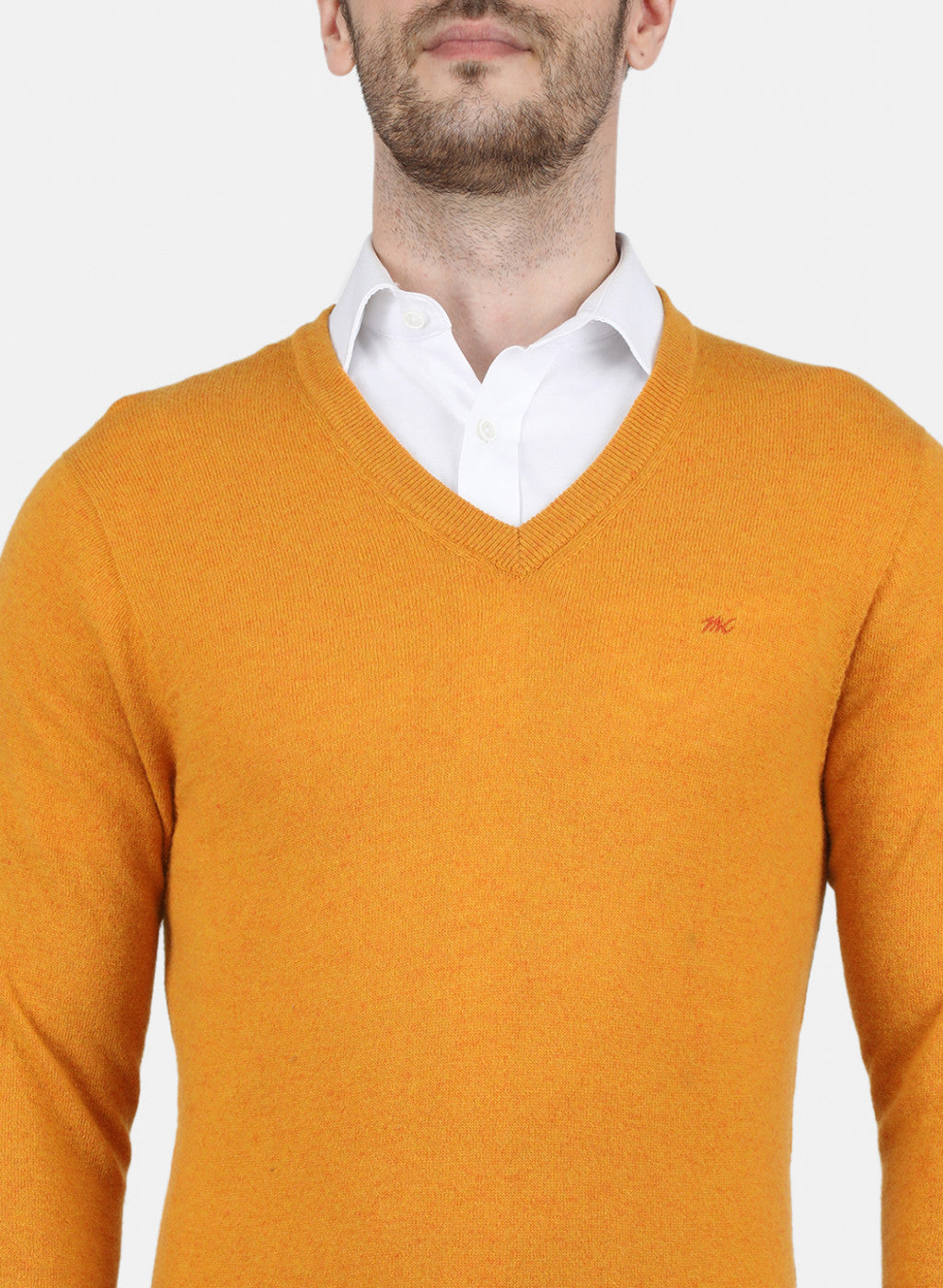 Men Yellow Solid Pullover