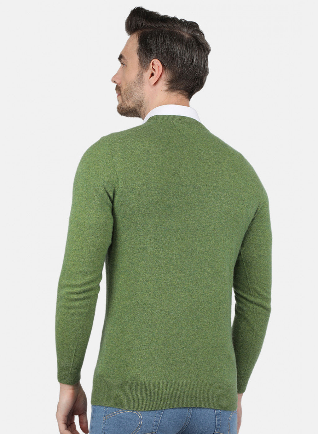 Men Green Solid Pullover