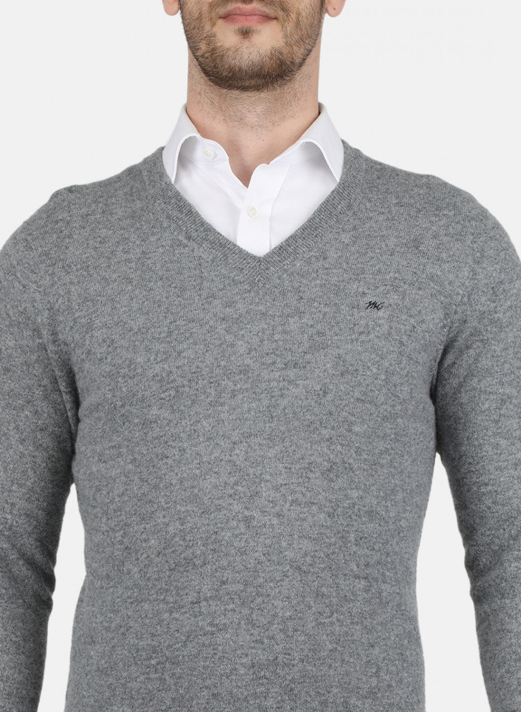 Men Grey Solid Pullover