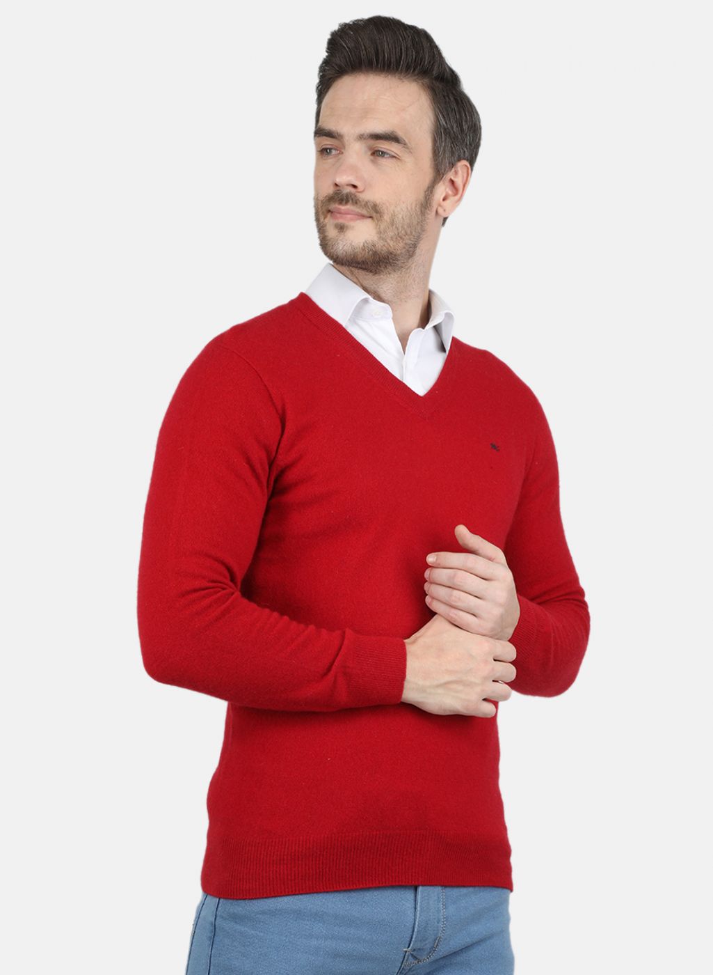 Men Maroon Solid Pullover