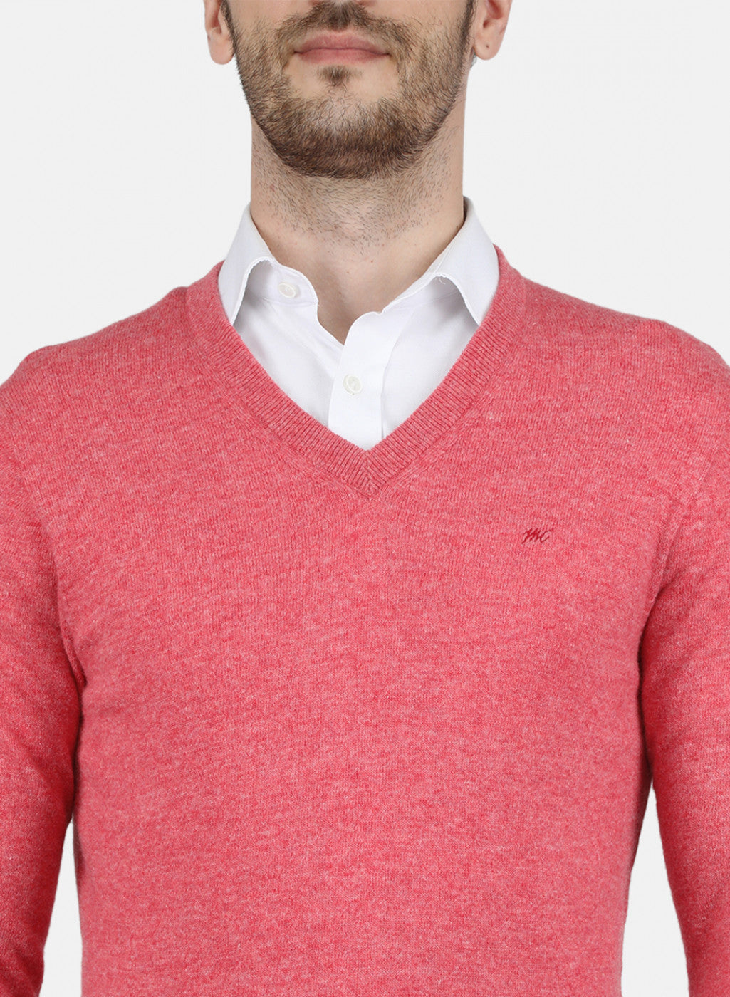 Men Pink Solid Pullover