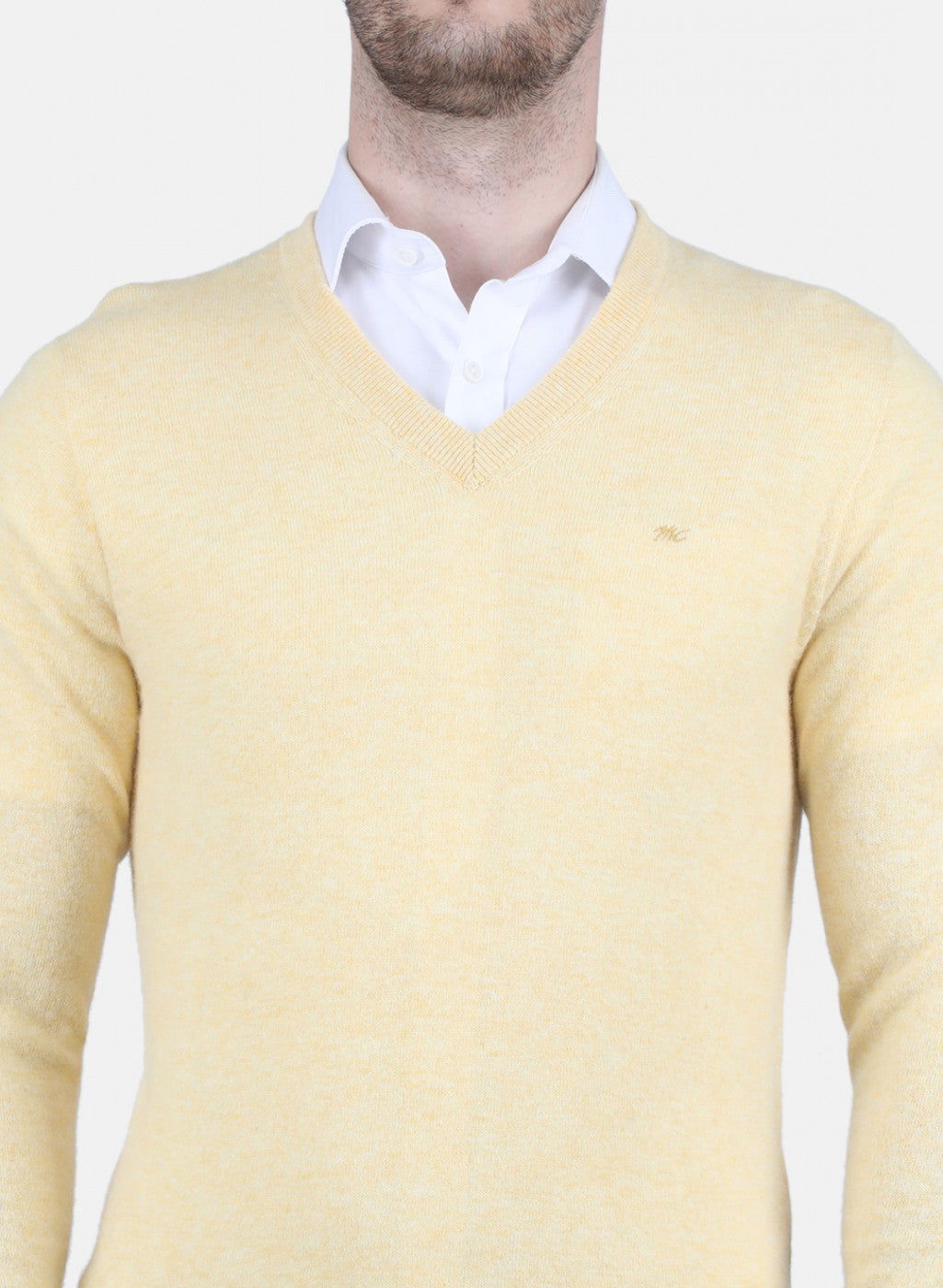 Men Beige Solid Pullover