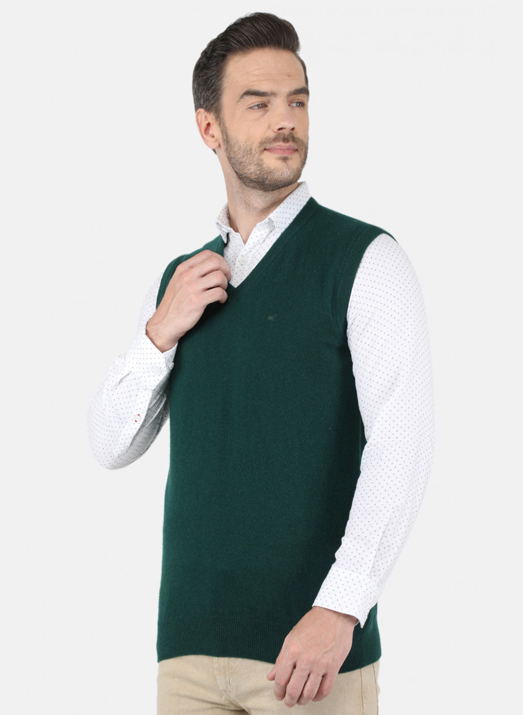 Men Green Solid Sweater