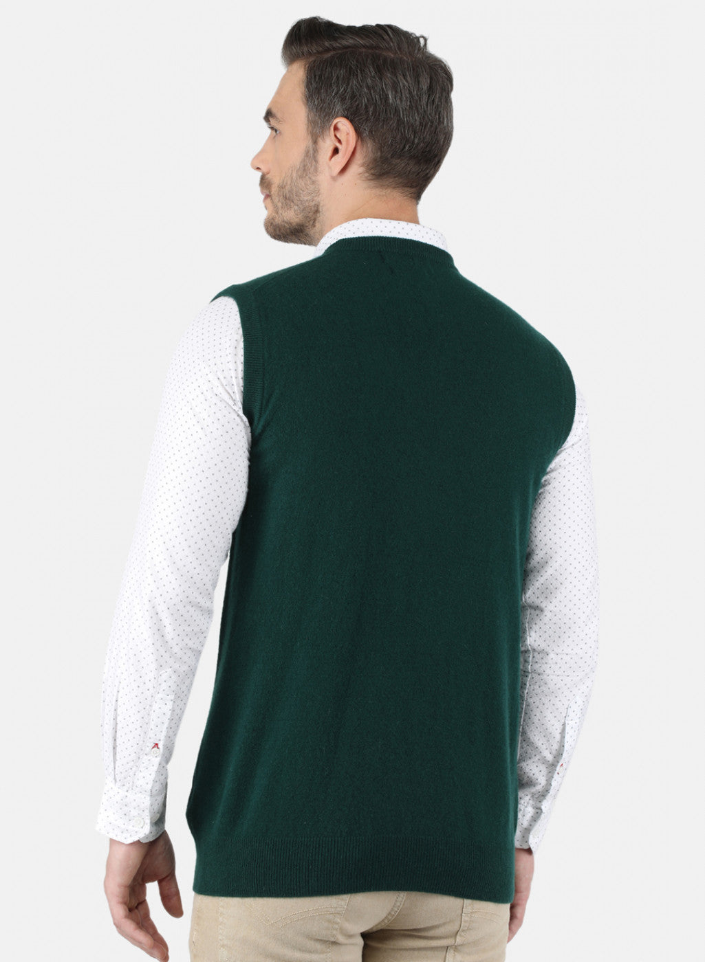 Men Green Solid Sweater