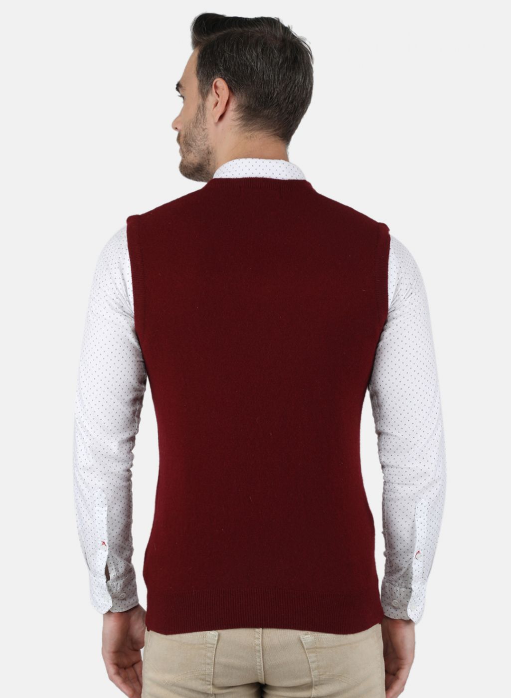 Men Maroon Solid Sweater