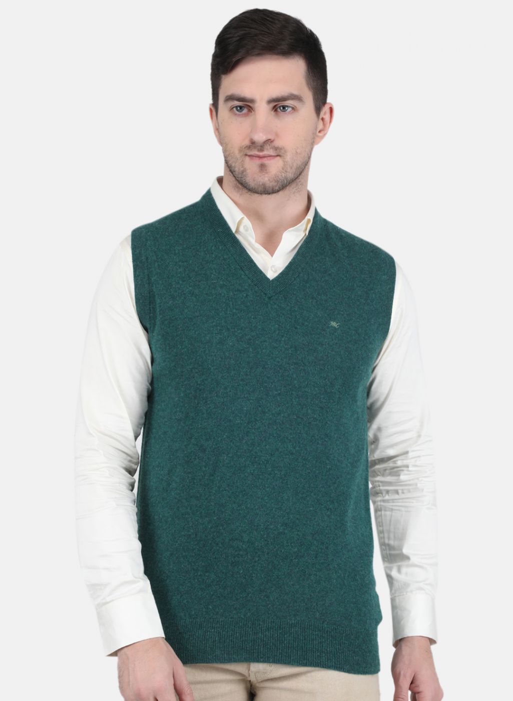 Men Green Solid Sweater