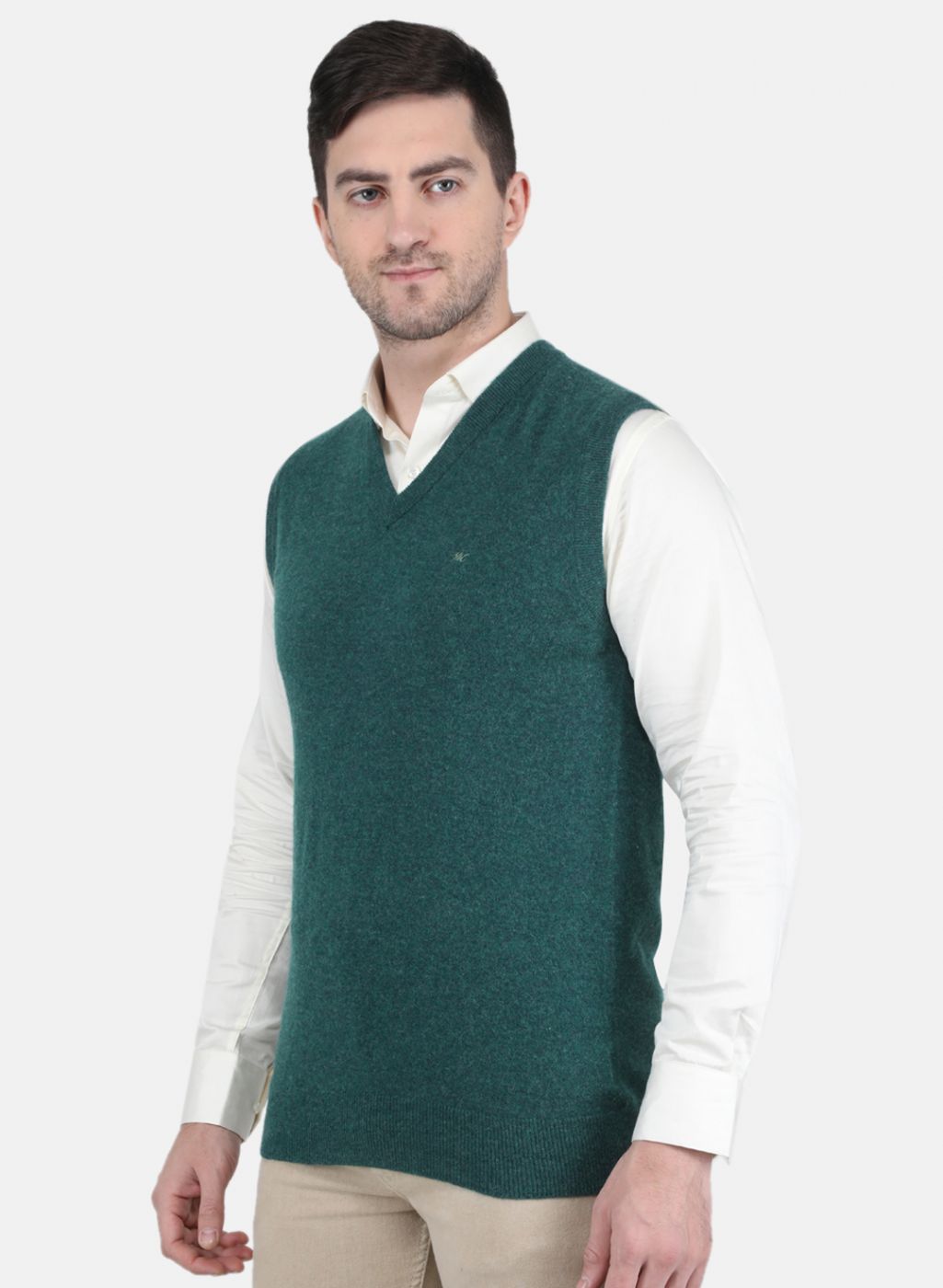 Men Green Solid Sweater