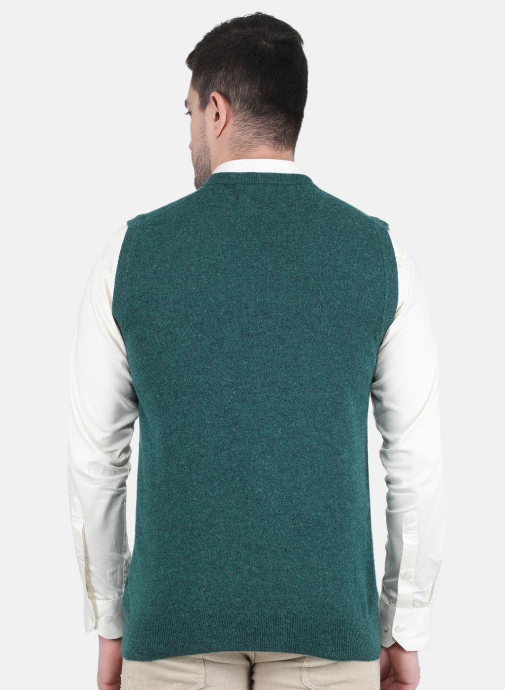 Men Green Solid Sweater