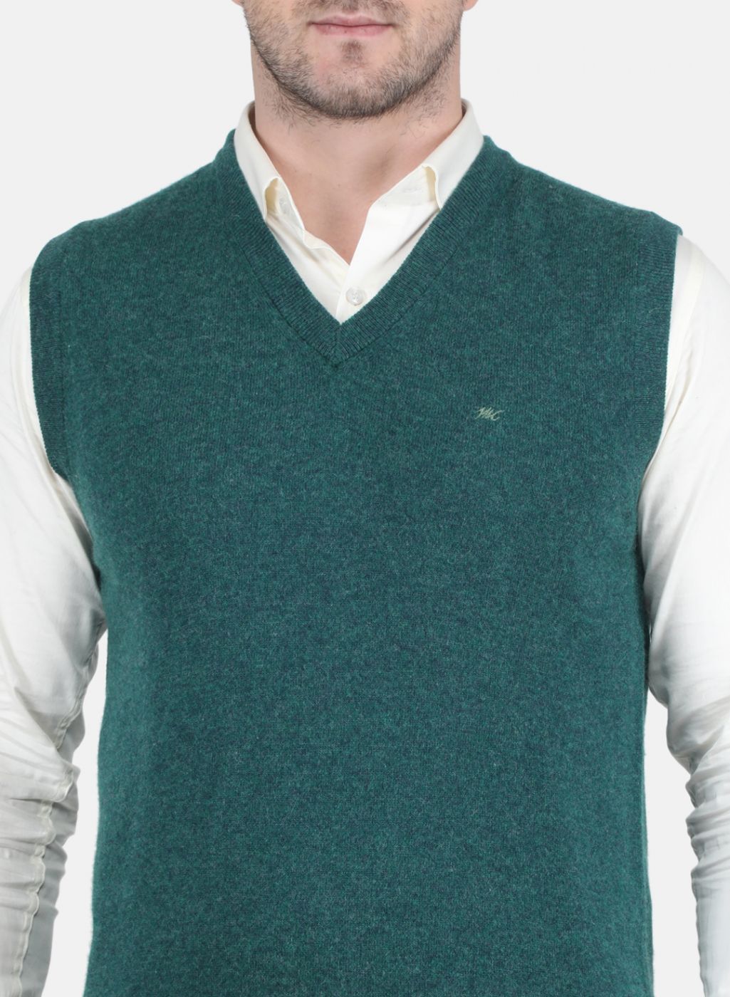 Men Green Solid Sweater