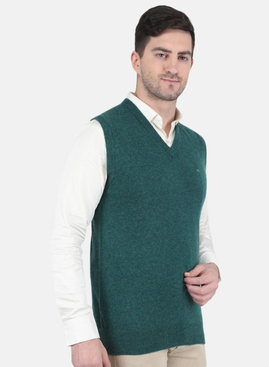 Men Green Solid Sweater