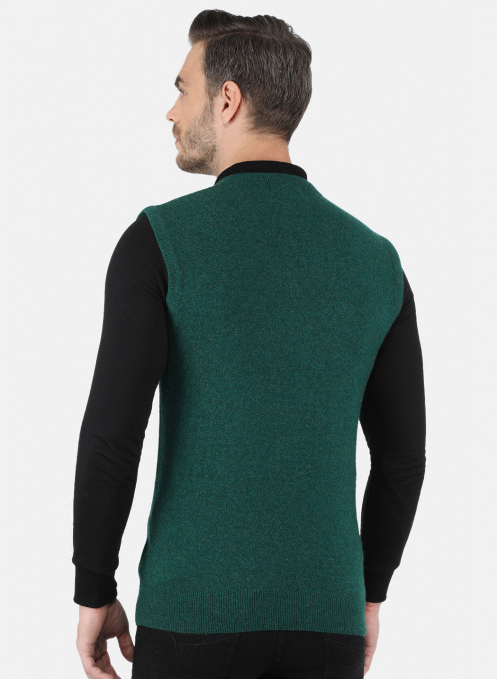 Men Green Solid Sweater